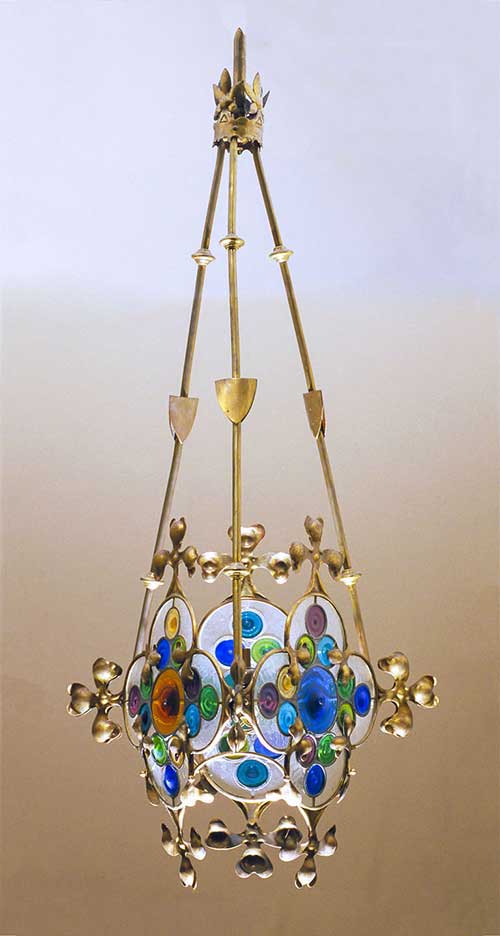 Josep Puig i Cadafalch. Hanging lamp with floral decoration, c. 1900