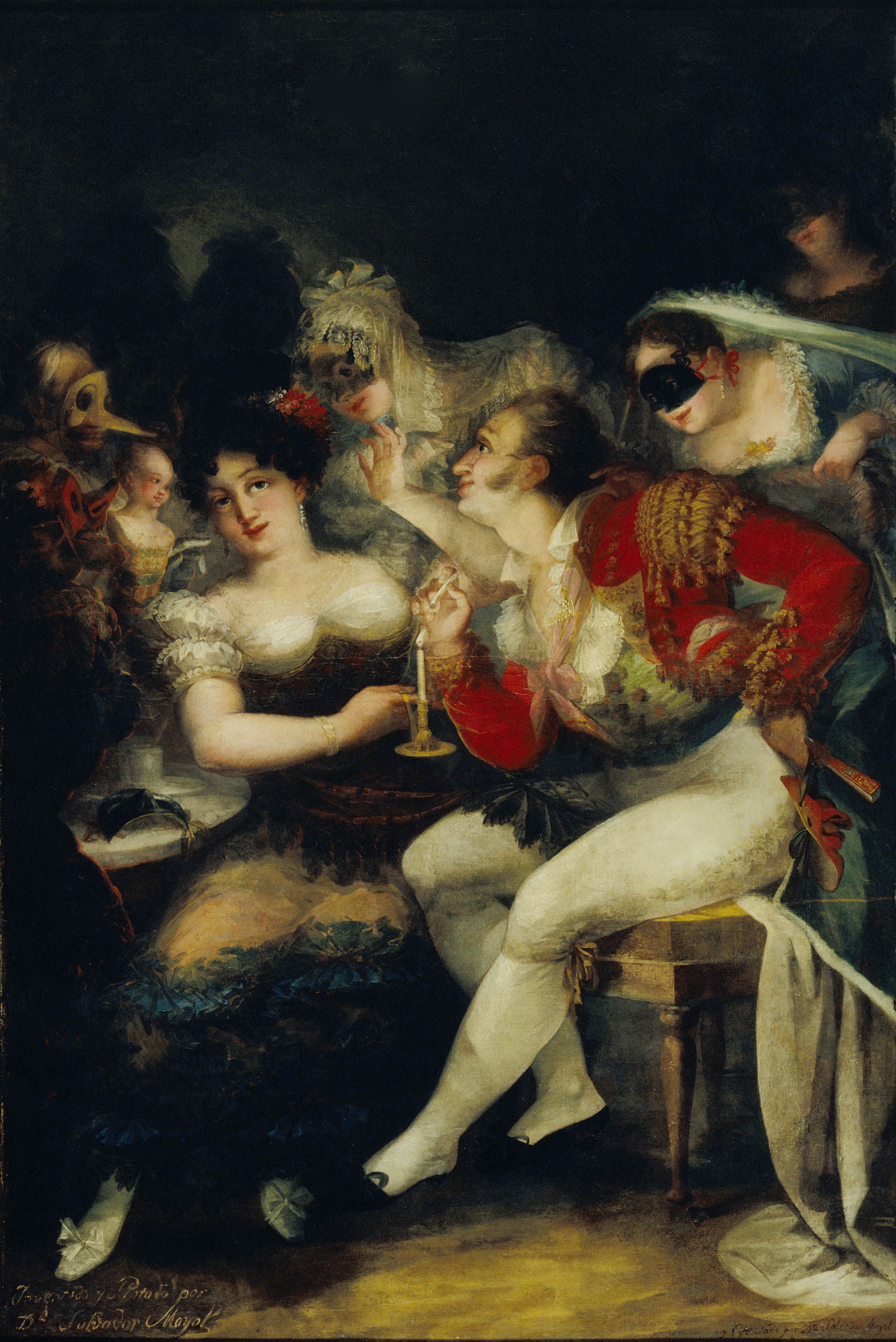 Salvador Mayol - Un cafè durant el Carnestoltes - Cap a 1824-1825