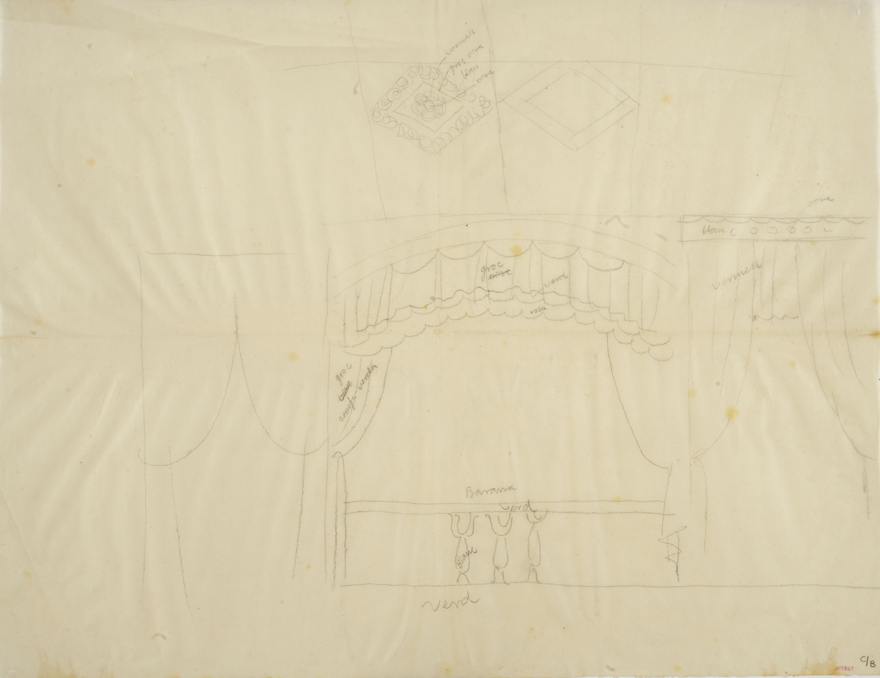 Xavier Nogués - Estudi preparatori per al quadre «L'envelat», no realitzat - Cap a 1940