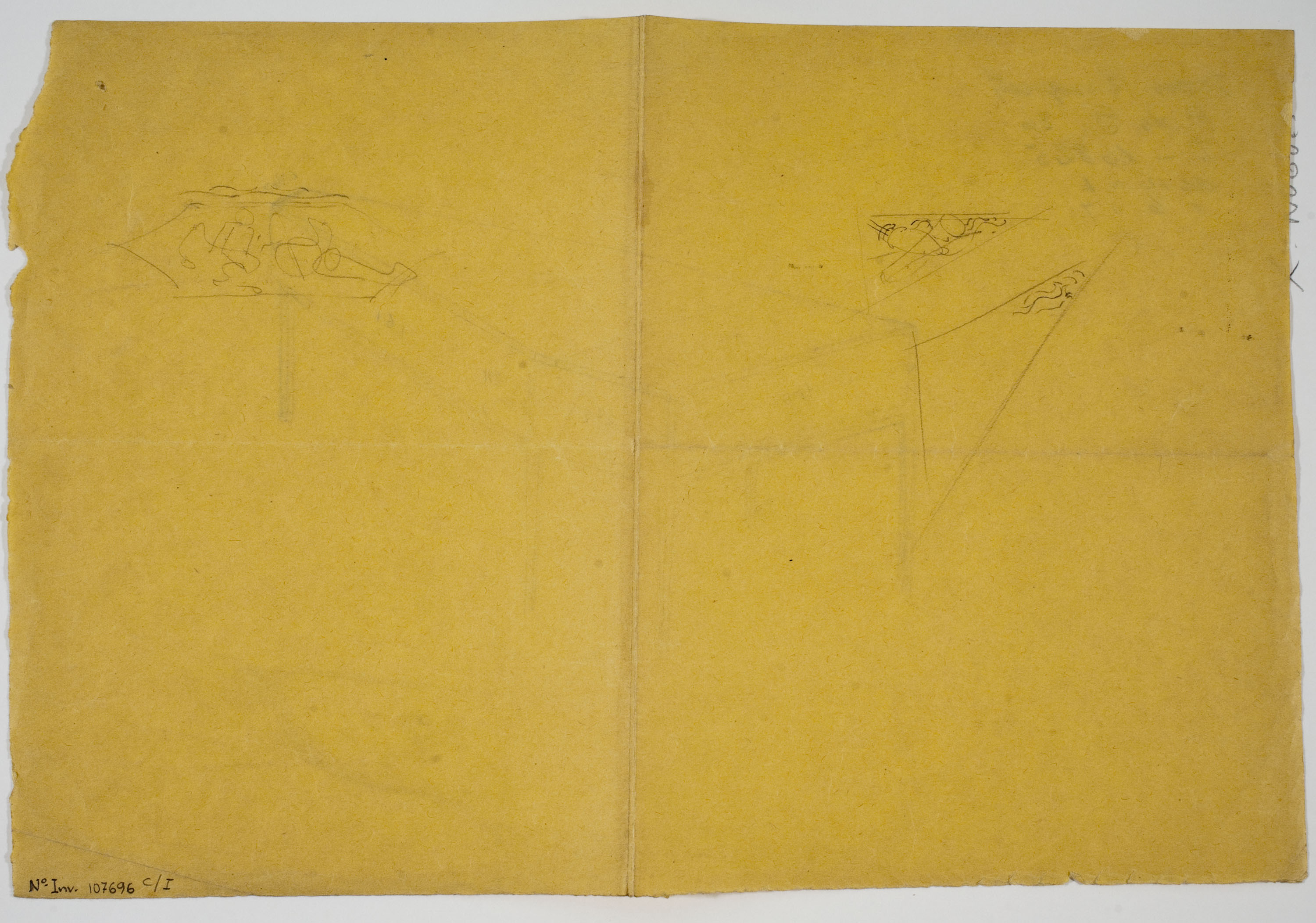 Xavier Nogués - Projecte no realitzat per a la decoració d'un piano de cua (anvers) / Croquis inconcret (revers) - Segon quart del segle XX [1]