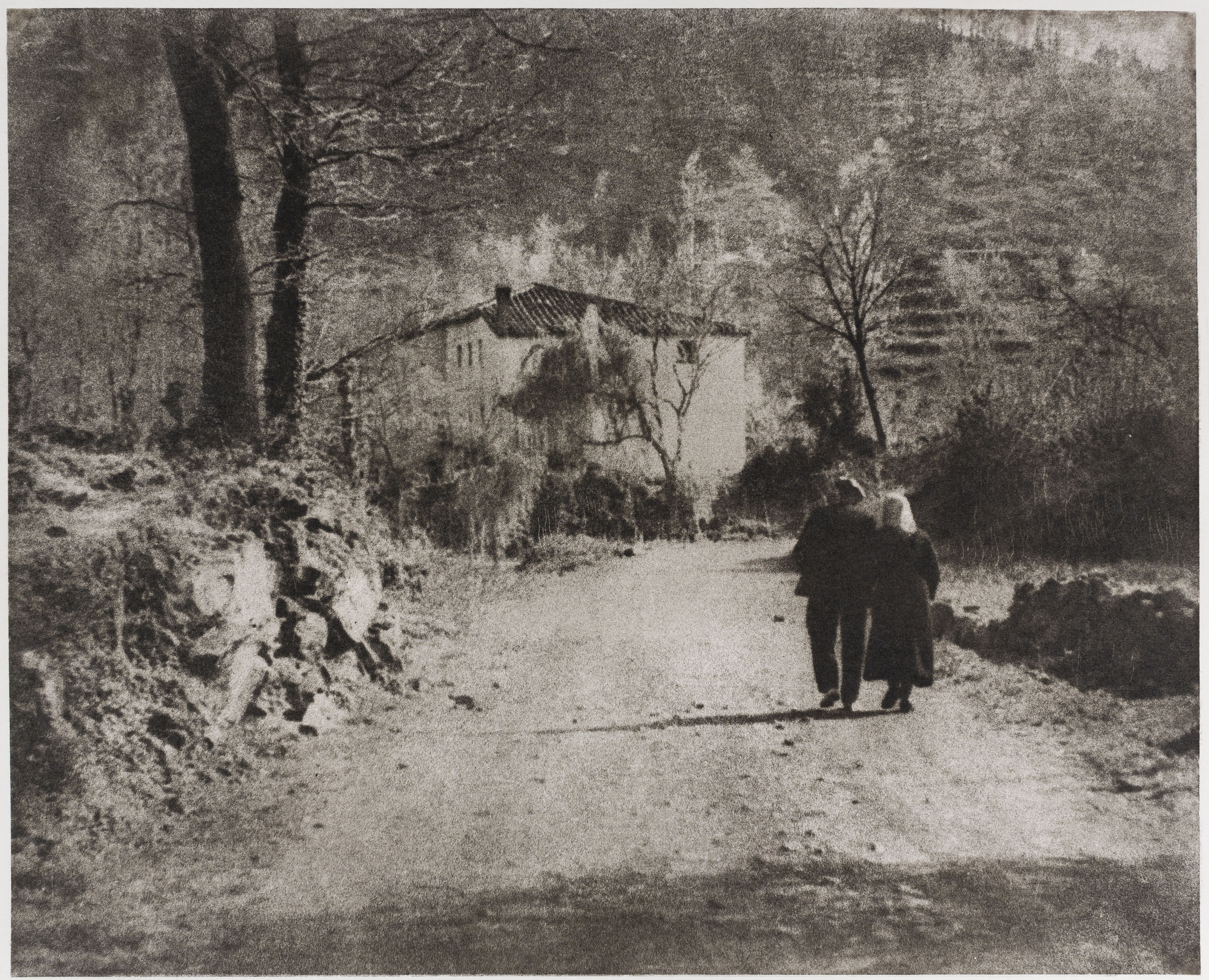 image for: Josep Maria Casals i Ariet - Camí de poble amb una parella - No datat