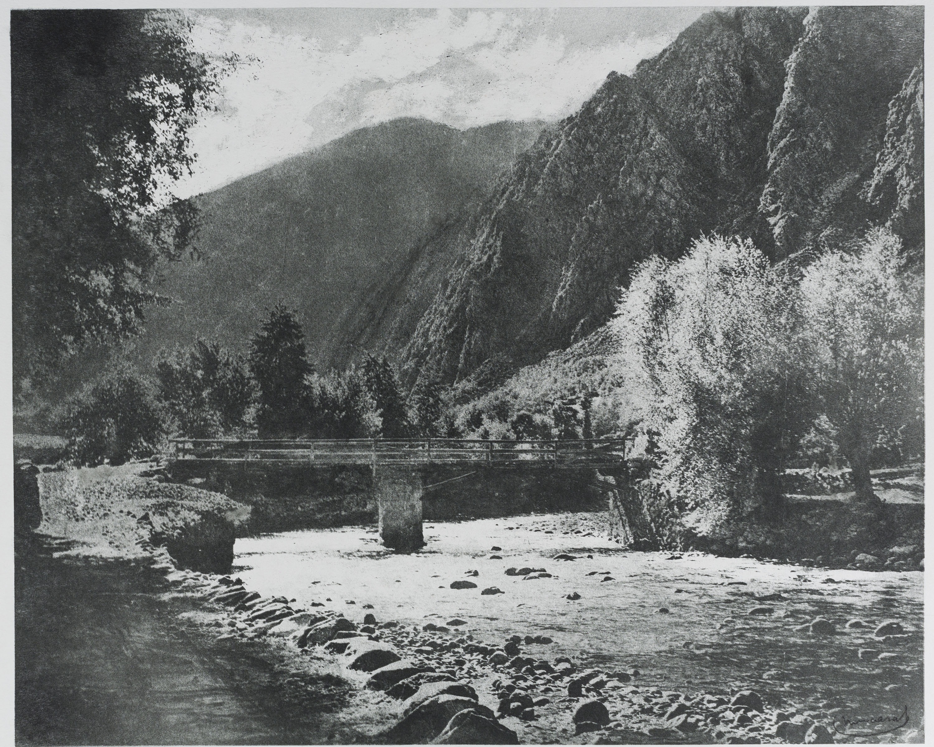 Josep Maria Casals i Ariet - Paisatge amb pont - No datat image for: Josep Maria Casals i Ariet - Paisatge amb pont - No datat