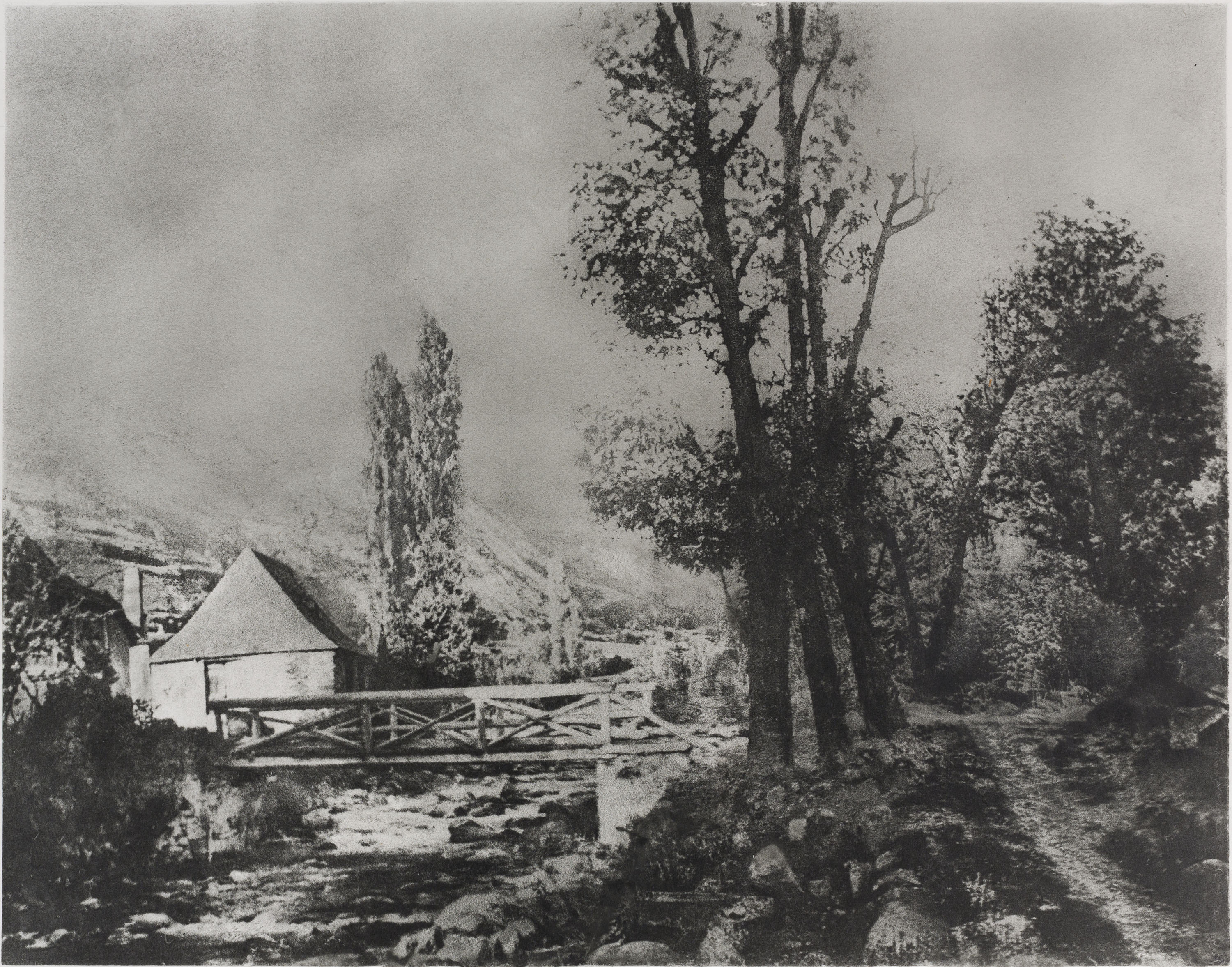 Josep Maria Casals i Ariet - Paisatge amb riu i pont - No datat image for: Josep Maria Casals i Ariet - Paisatge amb riu i pont - No datat