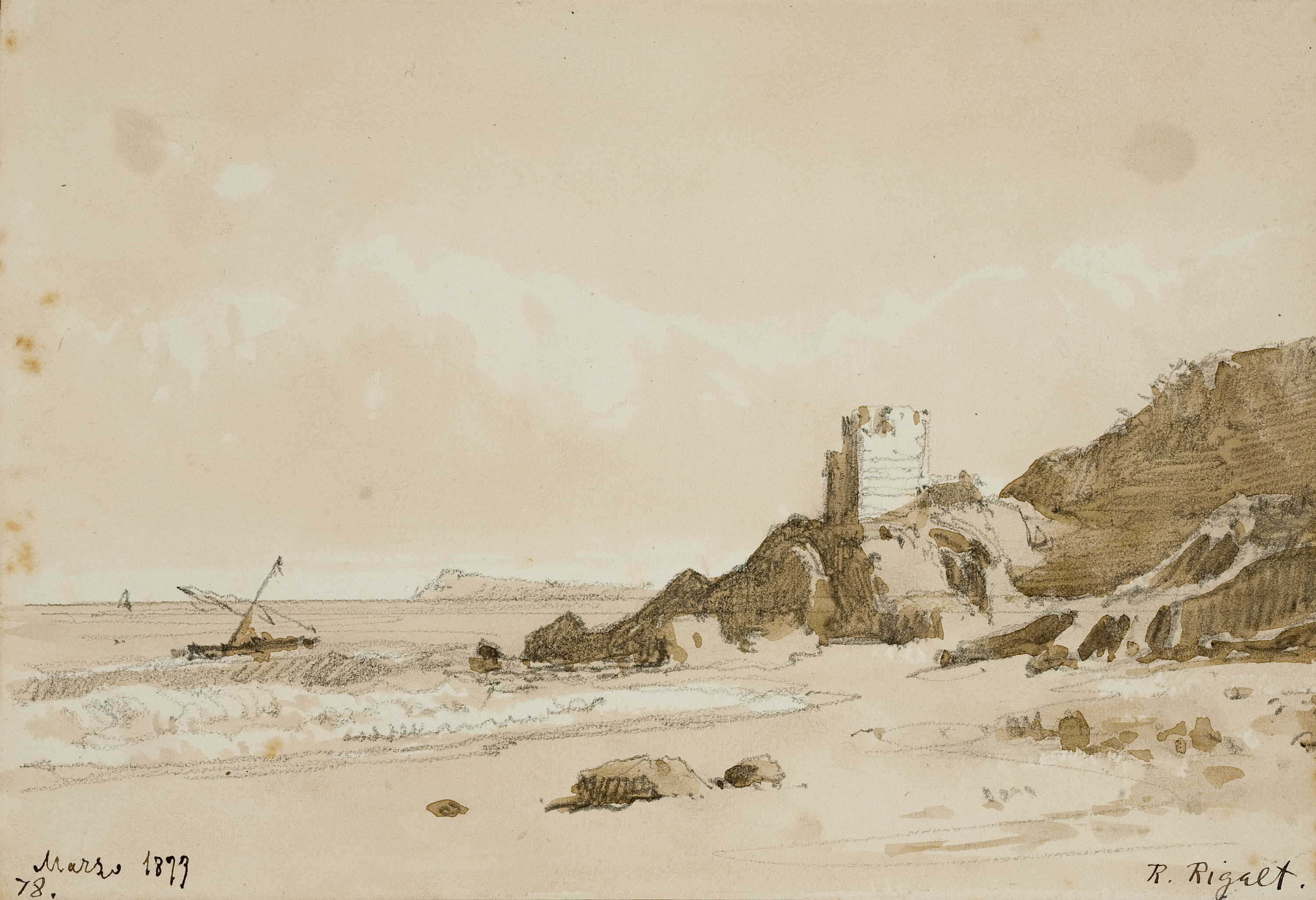 Lluís Rigalt - Marina - Març de 1873 image for: Lluís Rigalt - Marina - Març de 1873