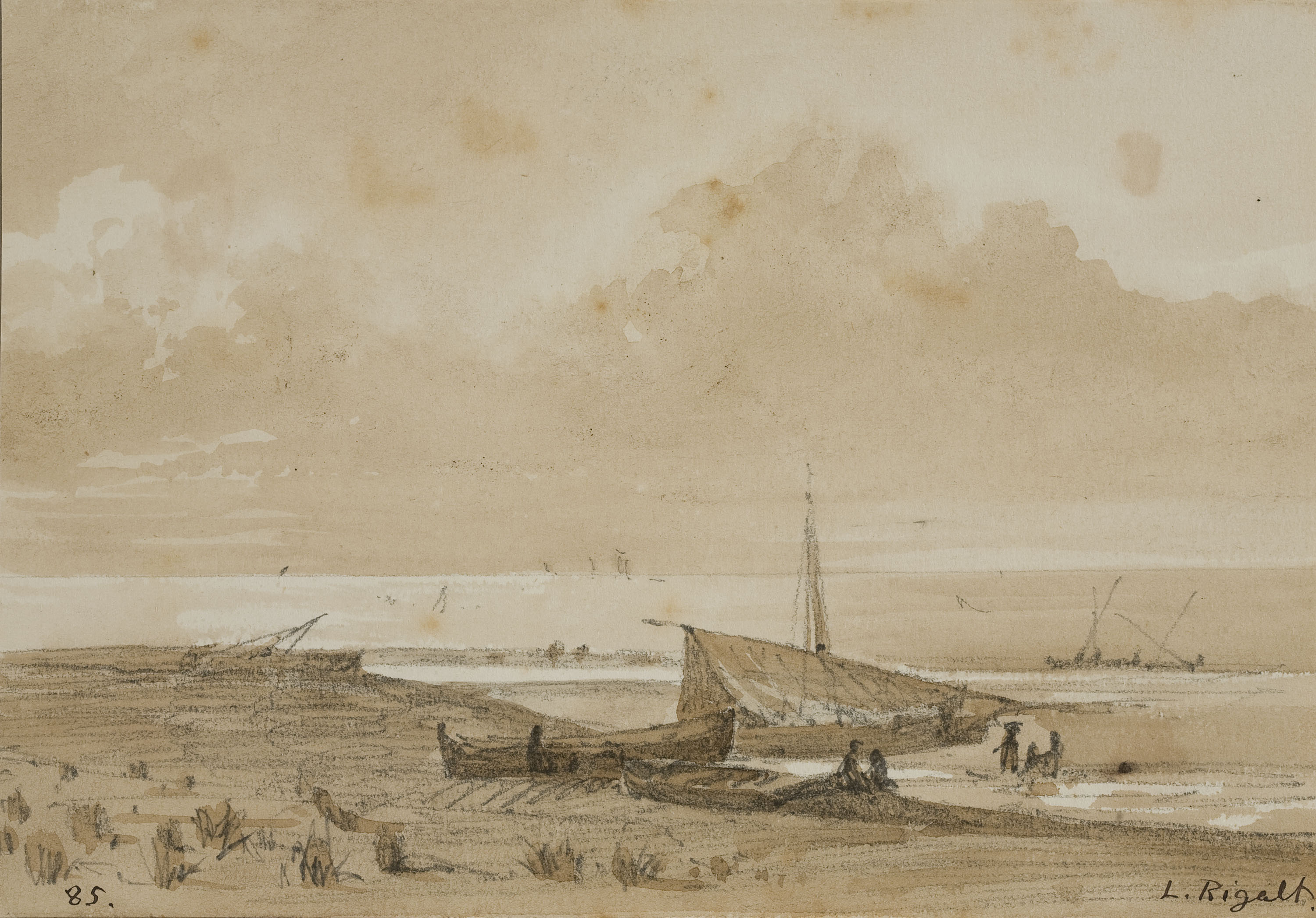 Lluís Rigalt - Marina - Cap a 1873-1874 image for: Lluís Rigalt - Marina - Cap a 1873-1874