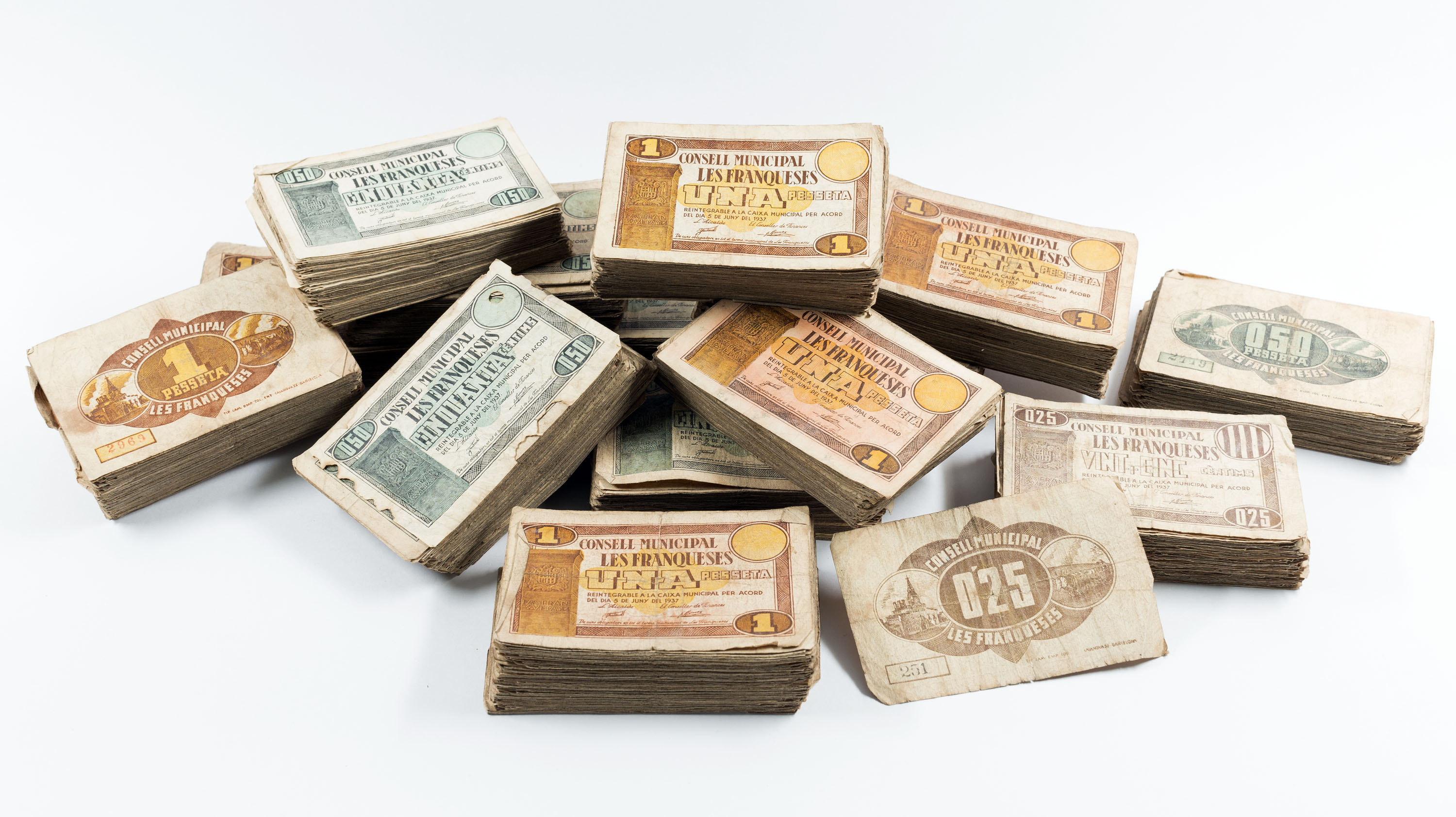 Consell Municipal les Franqueses. Les Franqueses del Vallès - Conjunt de 1373 bitllets emesos durant la Guerra Civil pel Consell Municipal de les Franqueses del Vallès. - 1937 image for: Consell Municipal les Franqueses. Les Franqueses del Vallès - Conjunt de 1373 bitllets emesos durant la Guerra Civil pel Consell Municipal de les Franqueses del Vallès. - 1937