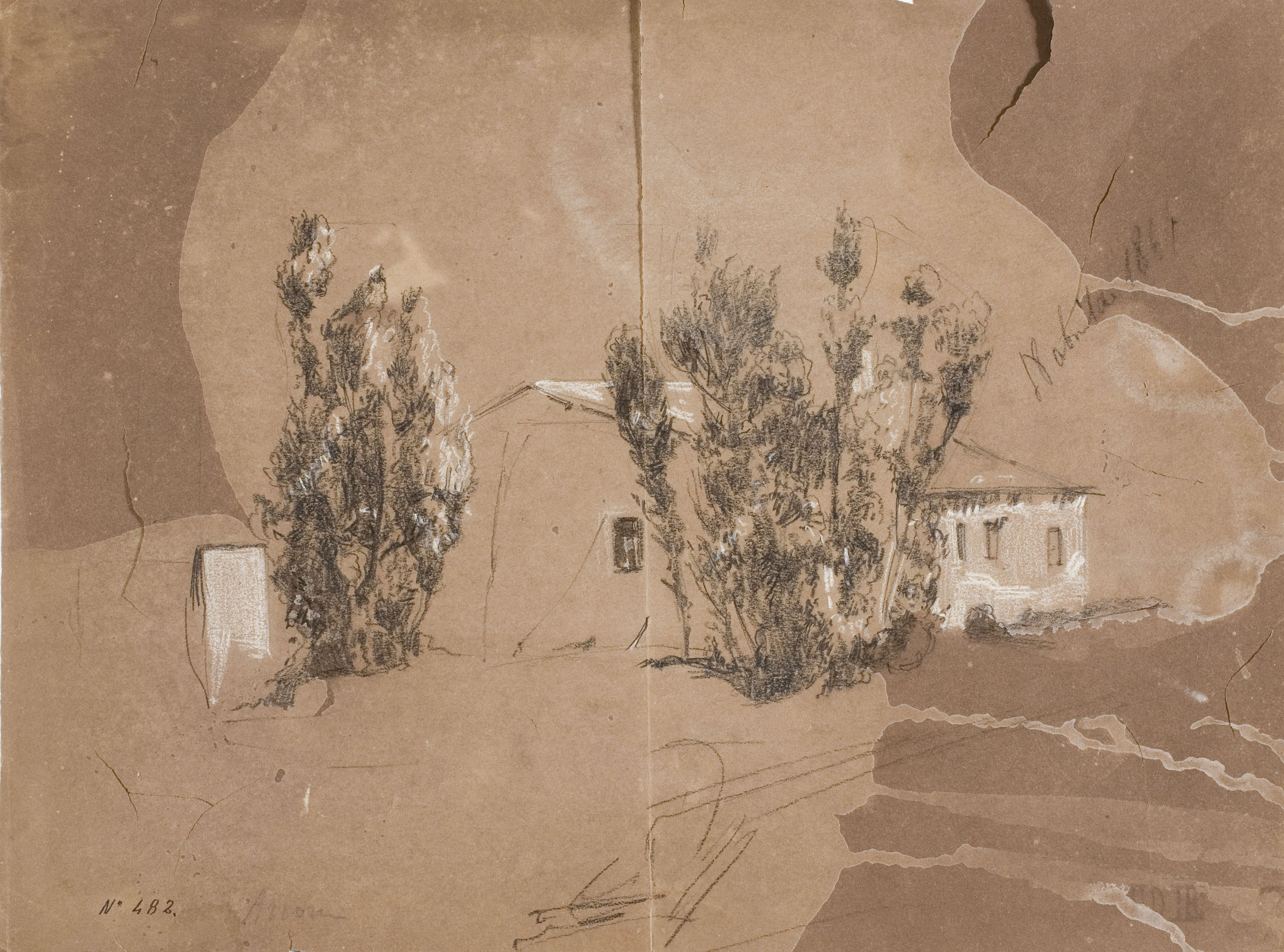 image for: Ramon Martí i Alsina - Masia i arbres - 18 d'abril de 1861