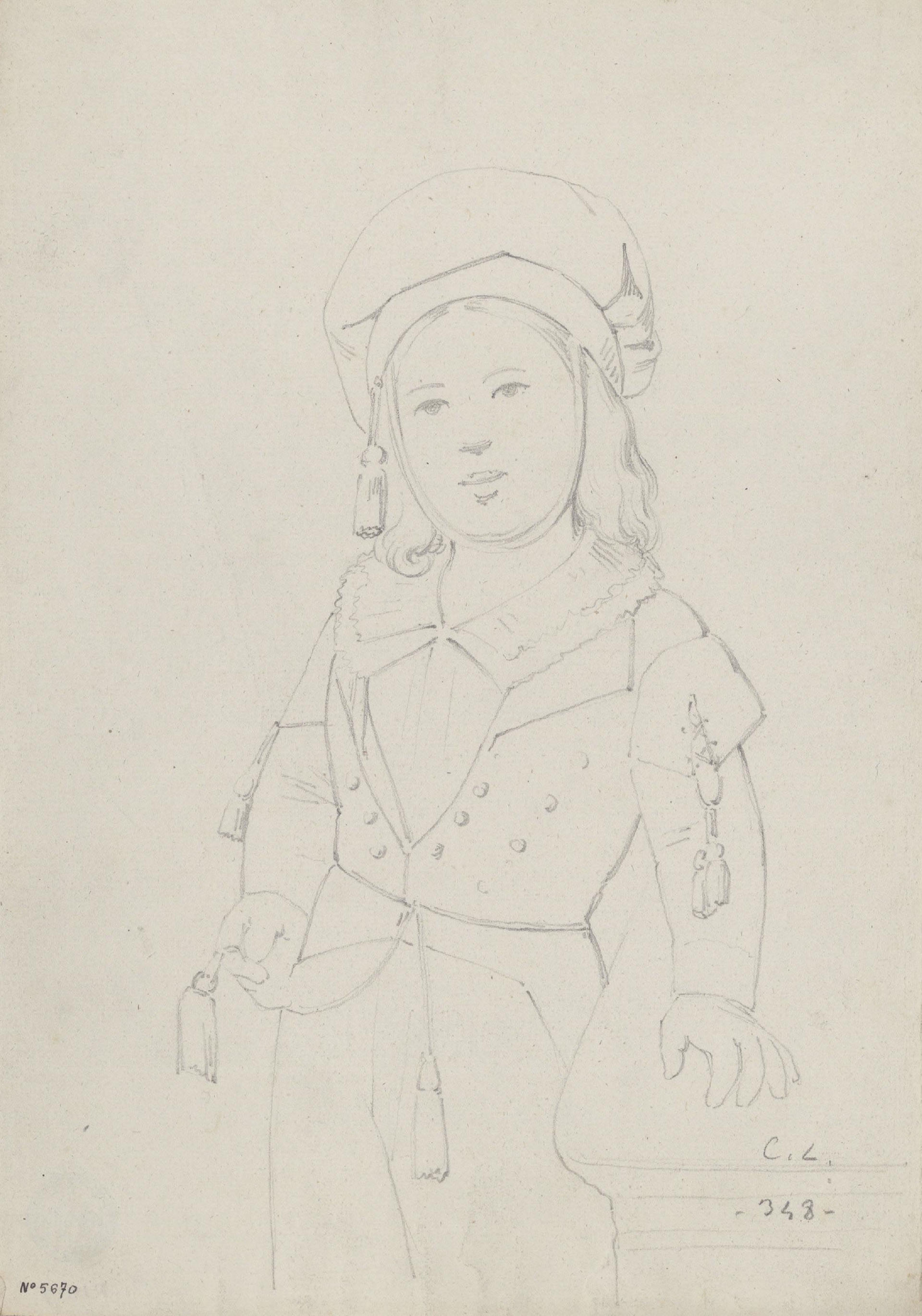 image for: Claudi Lorenzale - Retrat de nen vestit de mariner - Cap a 1860-1880