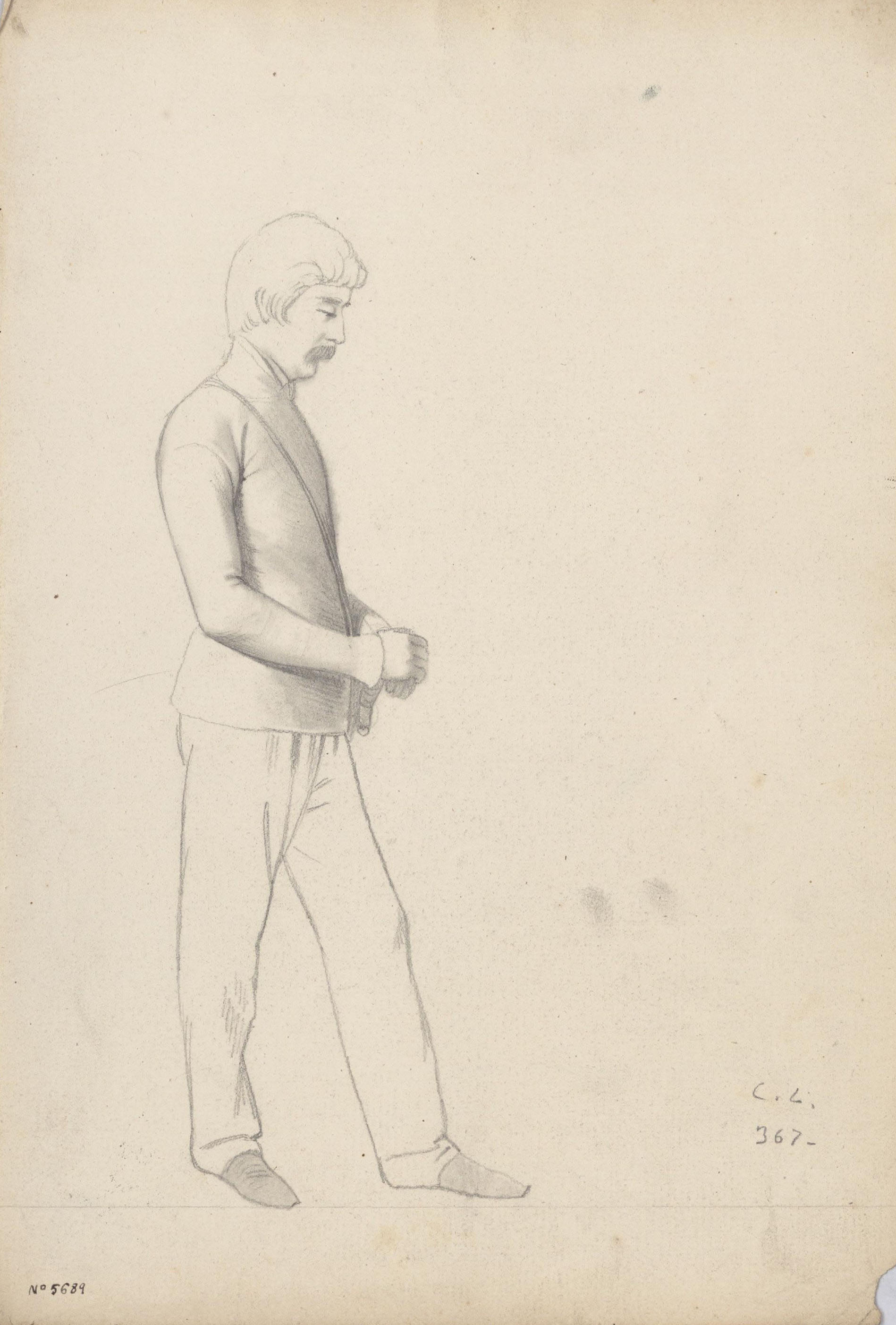 image for: Claudi Lorenzale - Home vestit amb una jaqueta curta i ajustada - Cap a 1860-1880