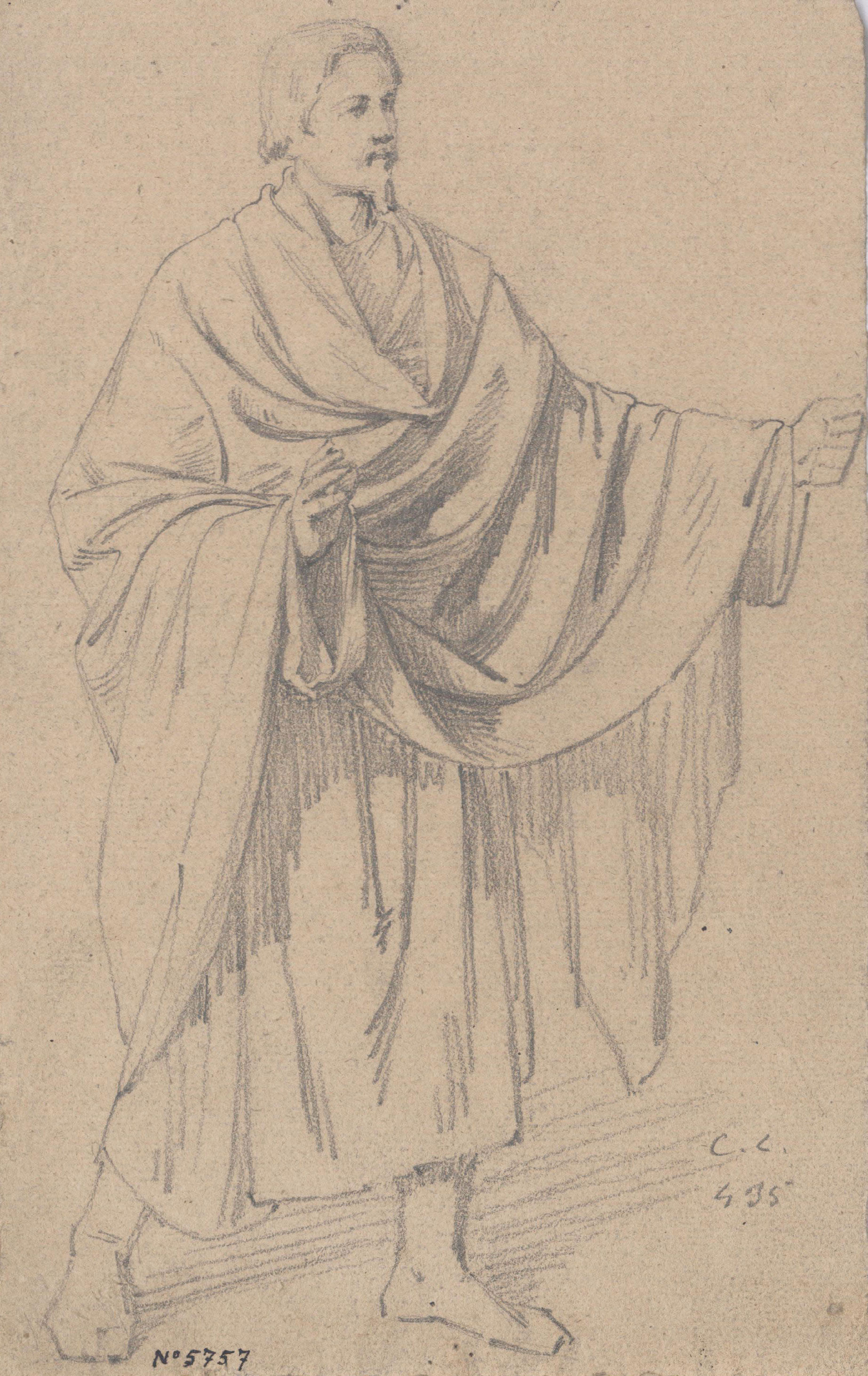 image for: Claudi Lorenzale - Home vestit amb una llarga túnica - Cap a 1850-1870