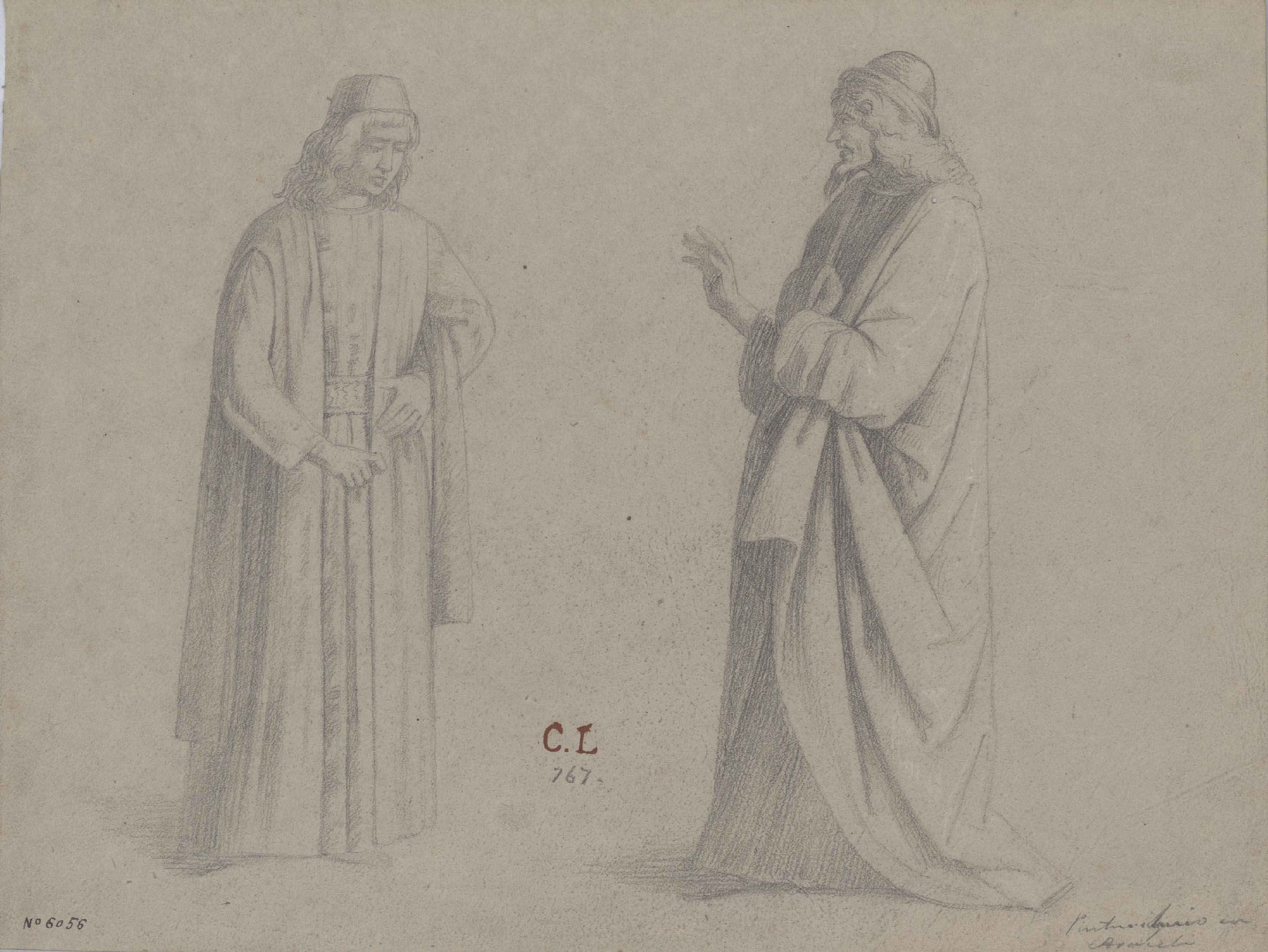 image for: Claudi Lorenzale - Dos personatges - Cap a 1839-1840
