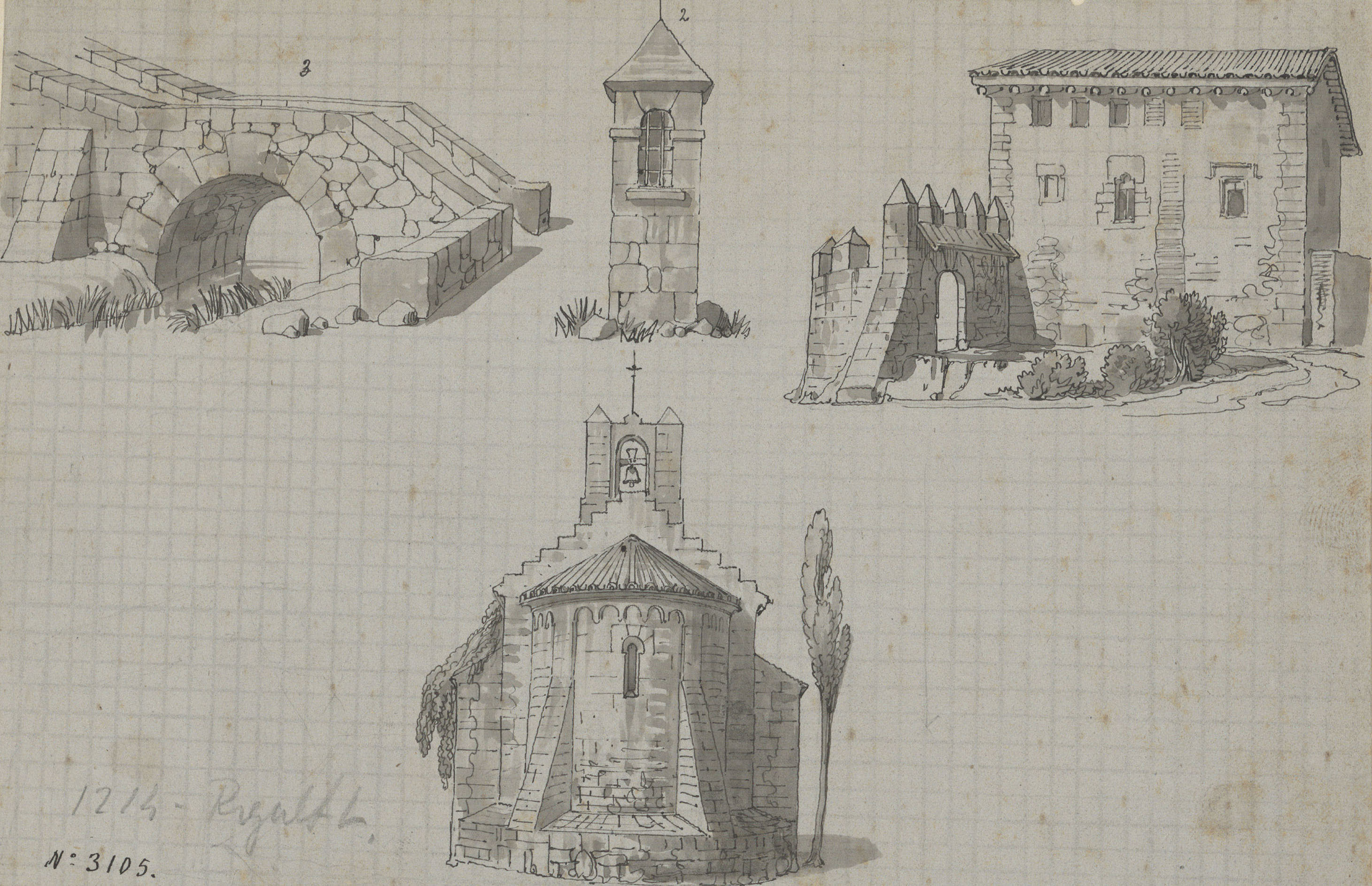 image for: Lluís Rigalt - Església romànica i altres construccions - Cap a 1850-1860