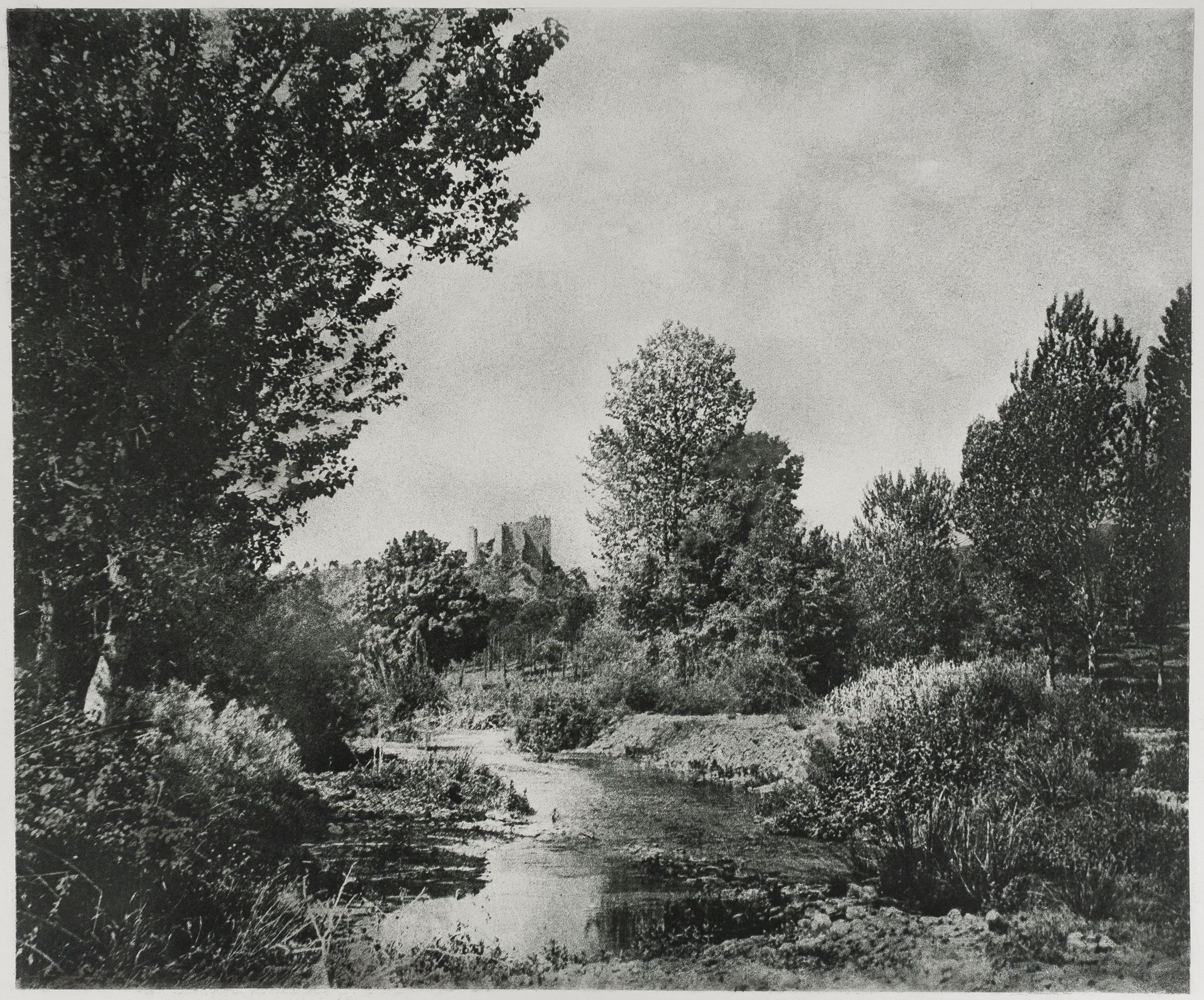 image for: Josep Maria Casals i Ariet - Paisatge amb riu i ruïna - No datat