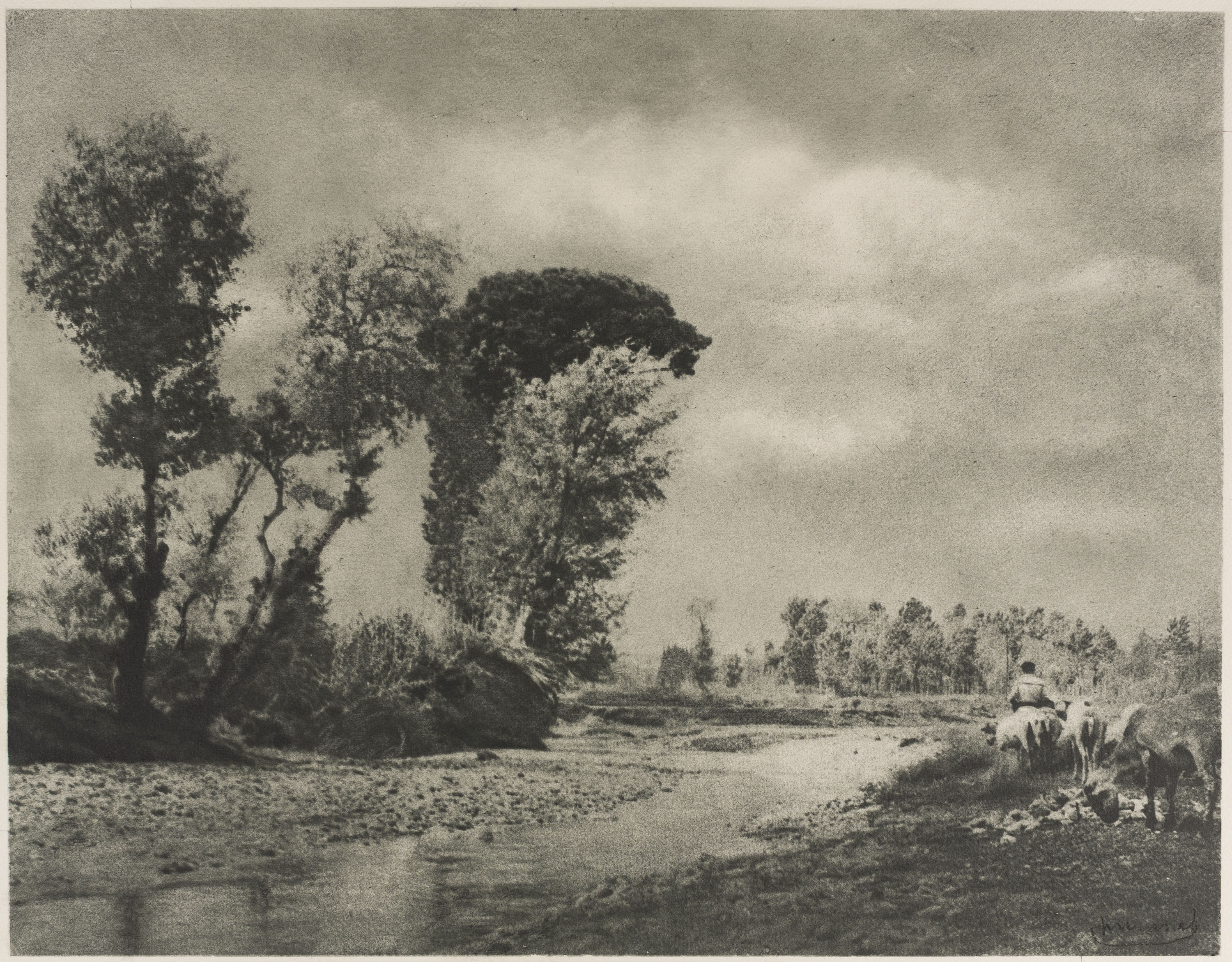 image for: Josep Maria Casals i Ariet - Paisatge amb riu - No datat