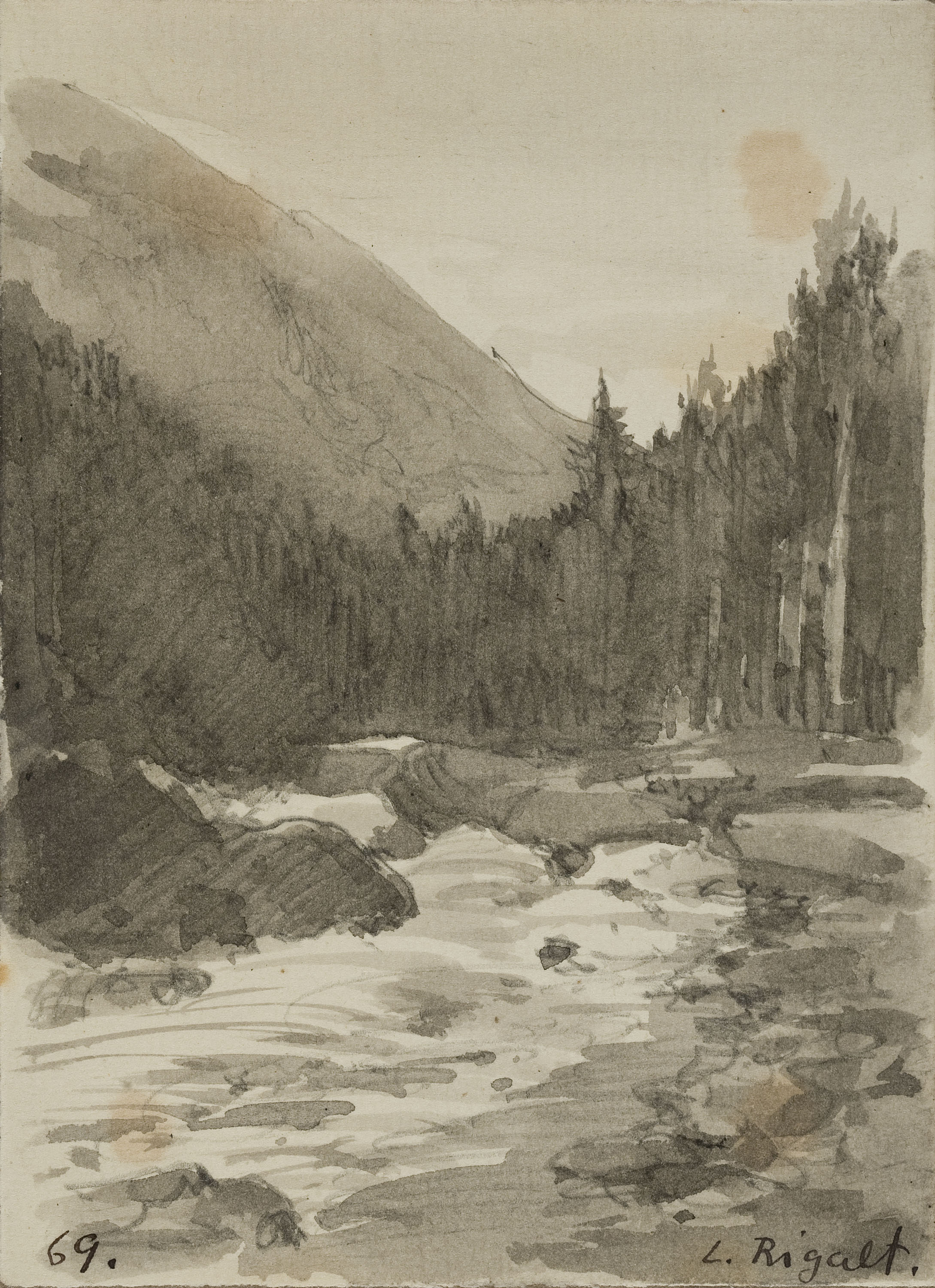 image for: Lluís Rigalt - Paisatge amb riu - Cap a 1873-1874