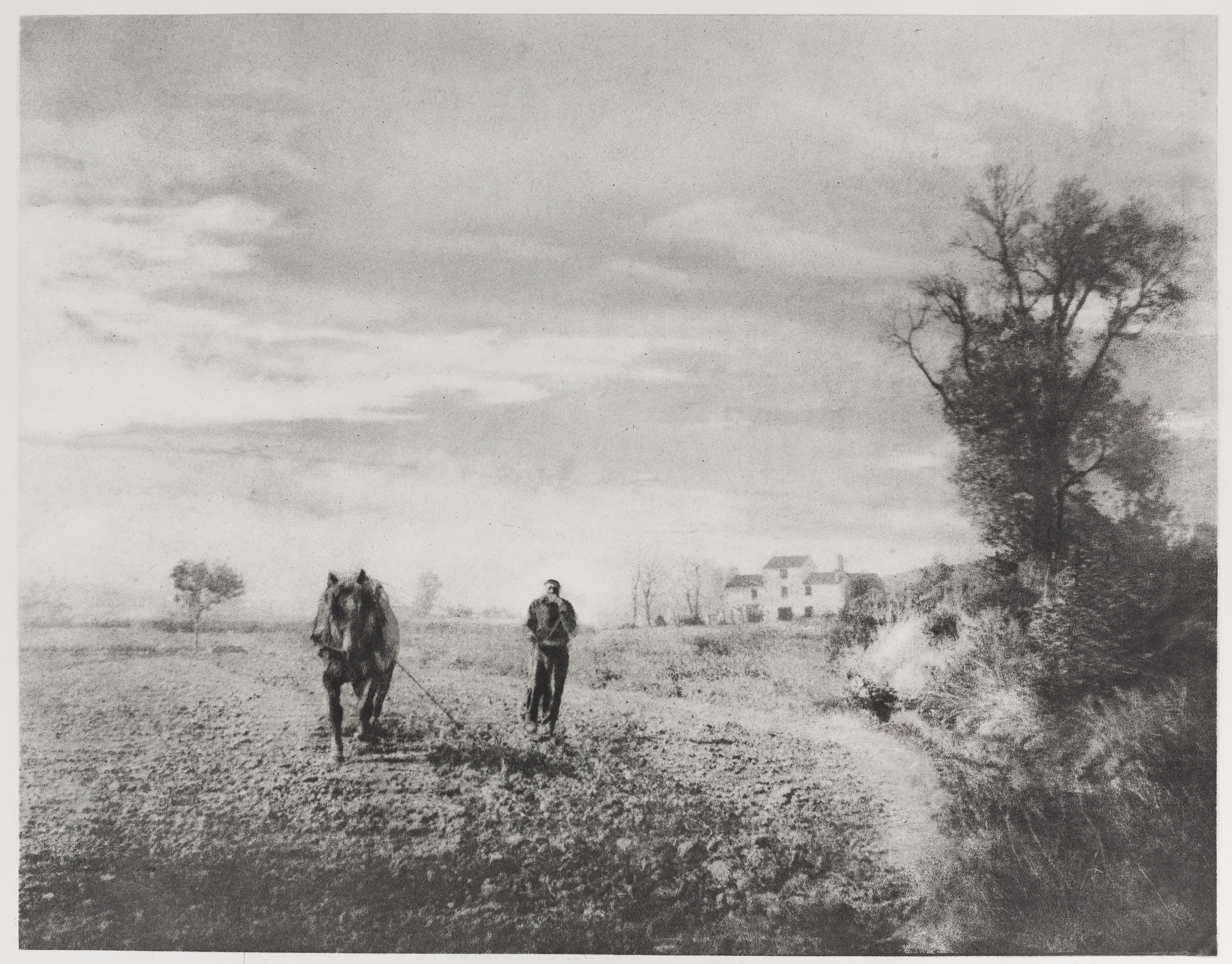 image for: Josep Maria Casals i Ariet - Paisatge amb home llaurant - No datat