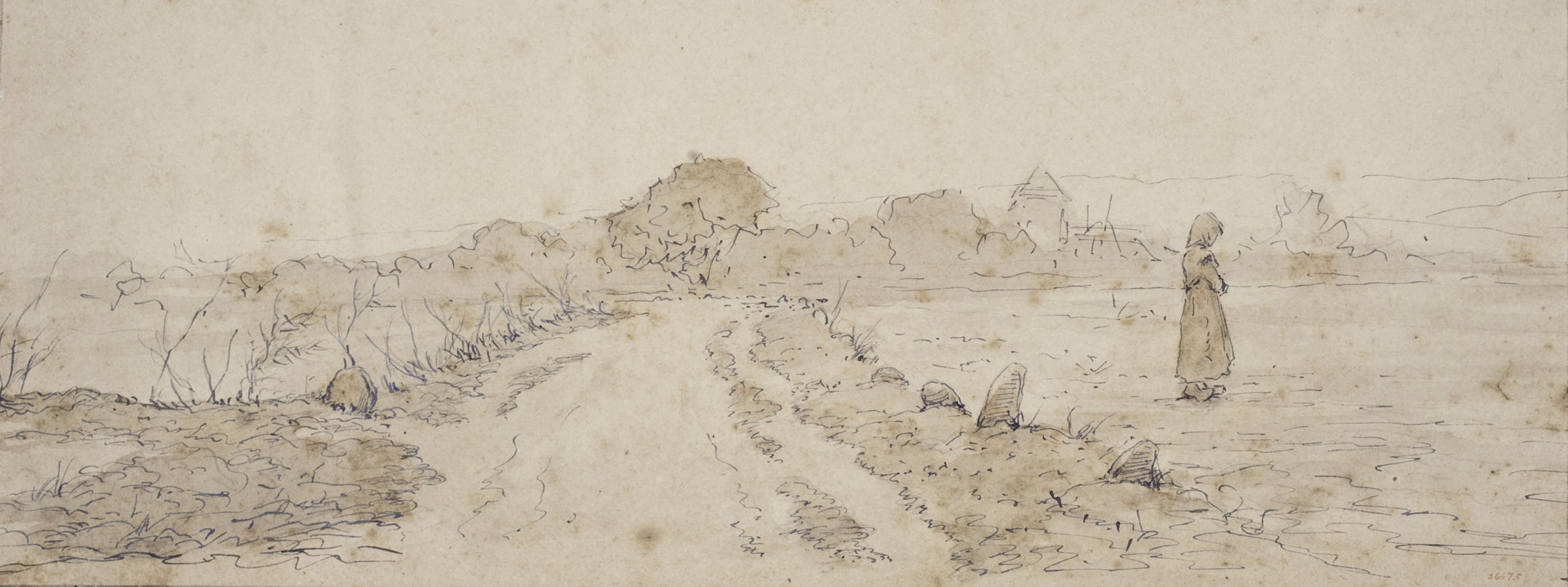 image for: Modest Urgell - Paisatge amb camperola - Cap a 1864
