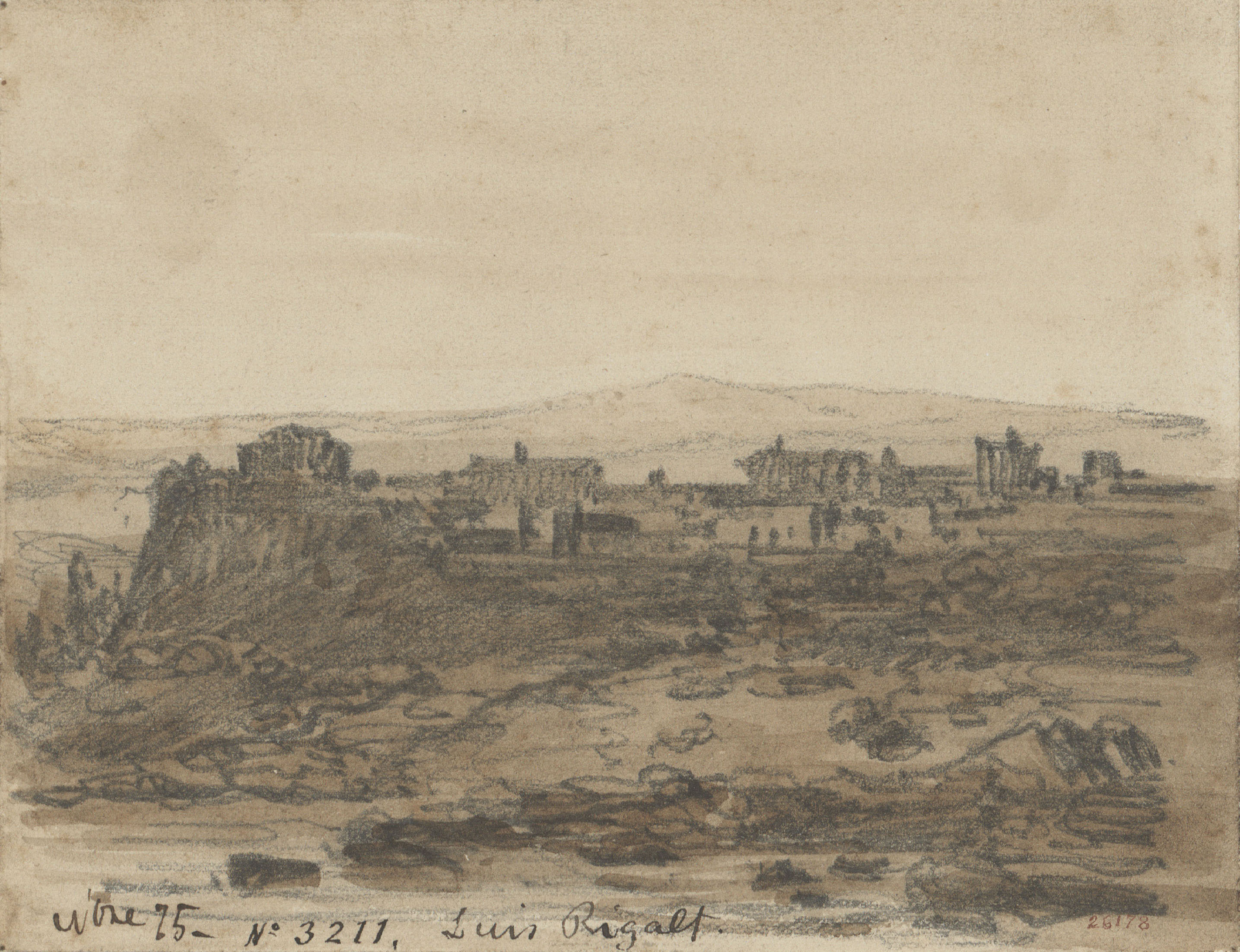 image for: Lluís Rigalt - Paisatge amb ruïnes clàssiques - Novembre de 1875