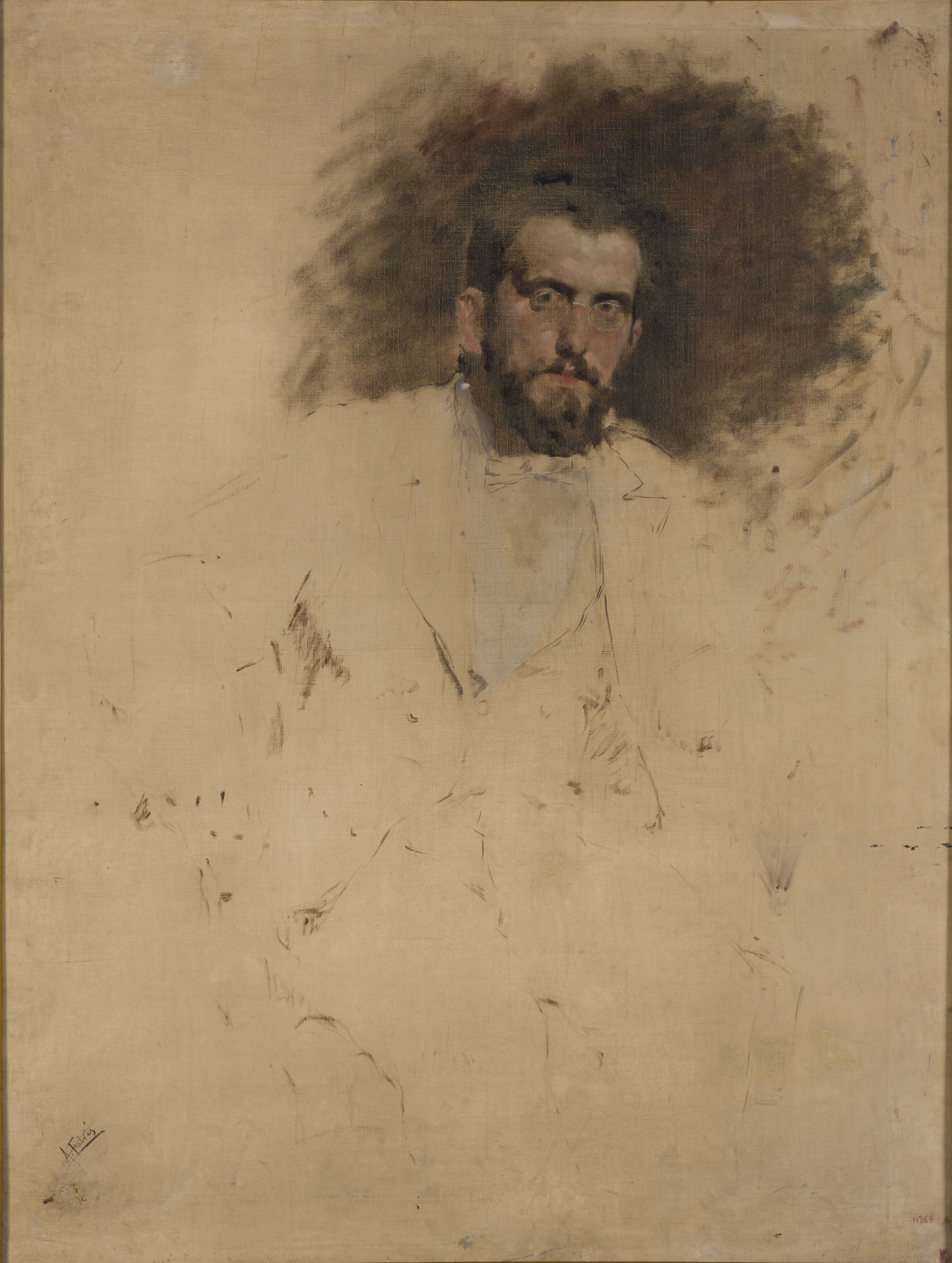 image for: Antoni Fabrés - Esbós per a un retrat del pintor Francesc Casanovas i Gorchs - Cap a 1892-1895