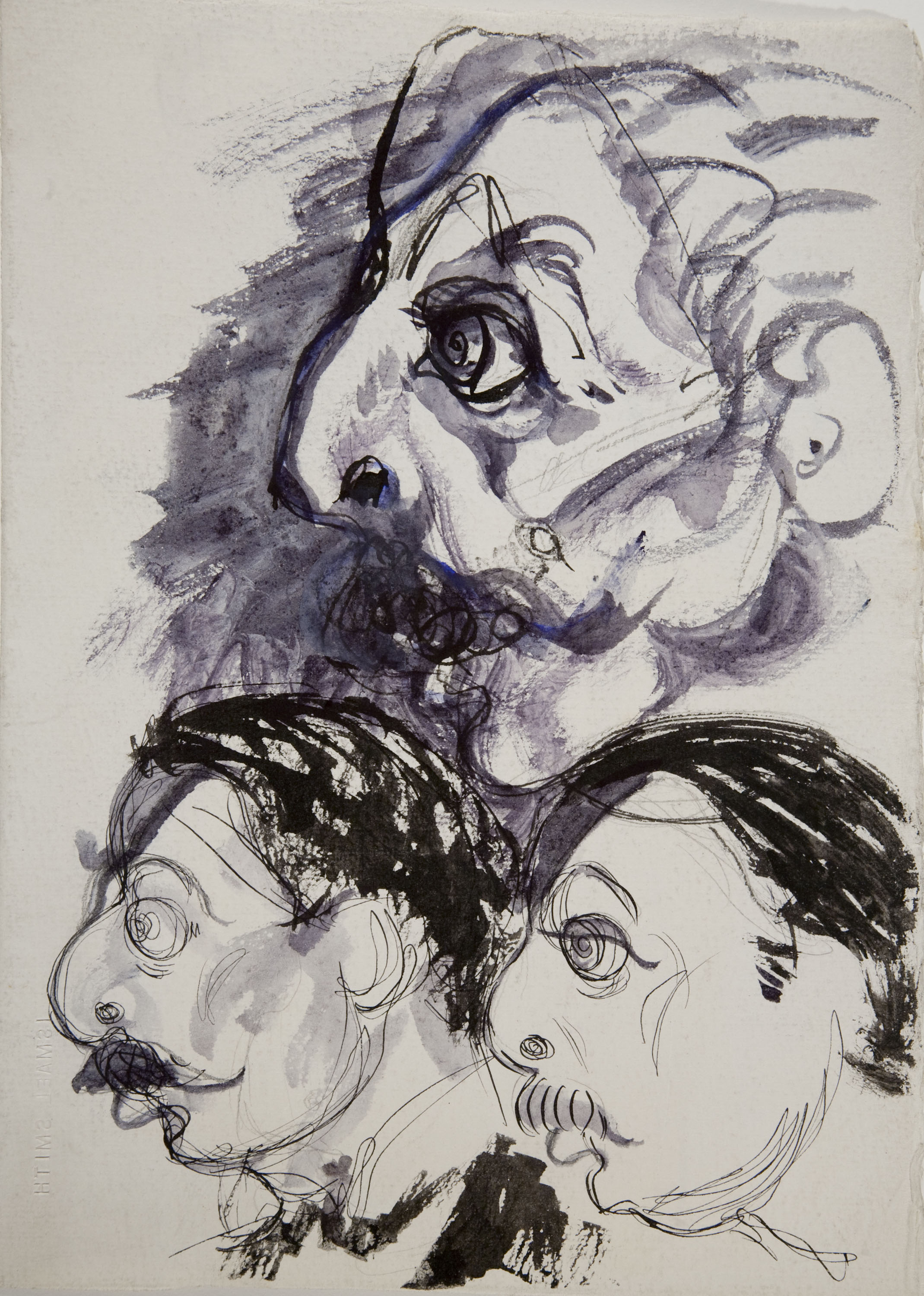 image for: Ismael Smith - Esbossos del retrat d'Enric Granados (anvers) / Esbós del retrat d'Enric Granados i altres personatges (revers) - Cap a 1917