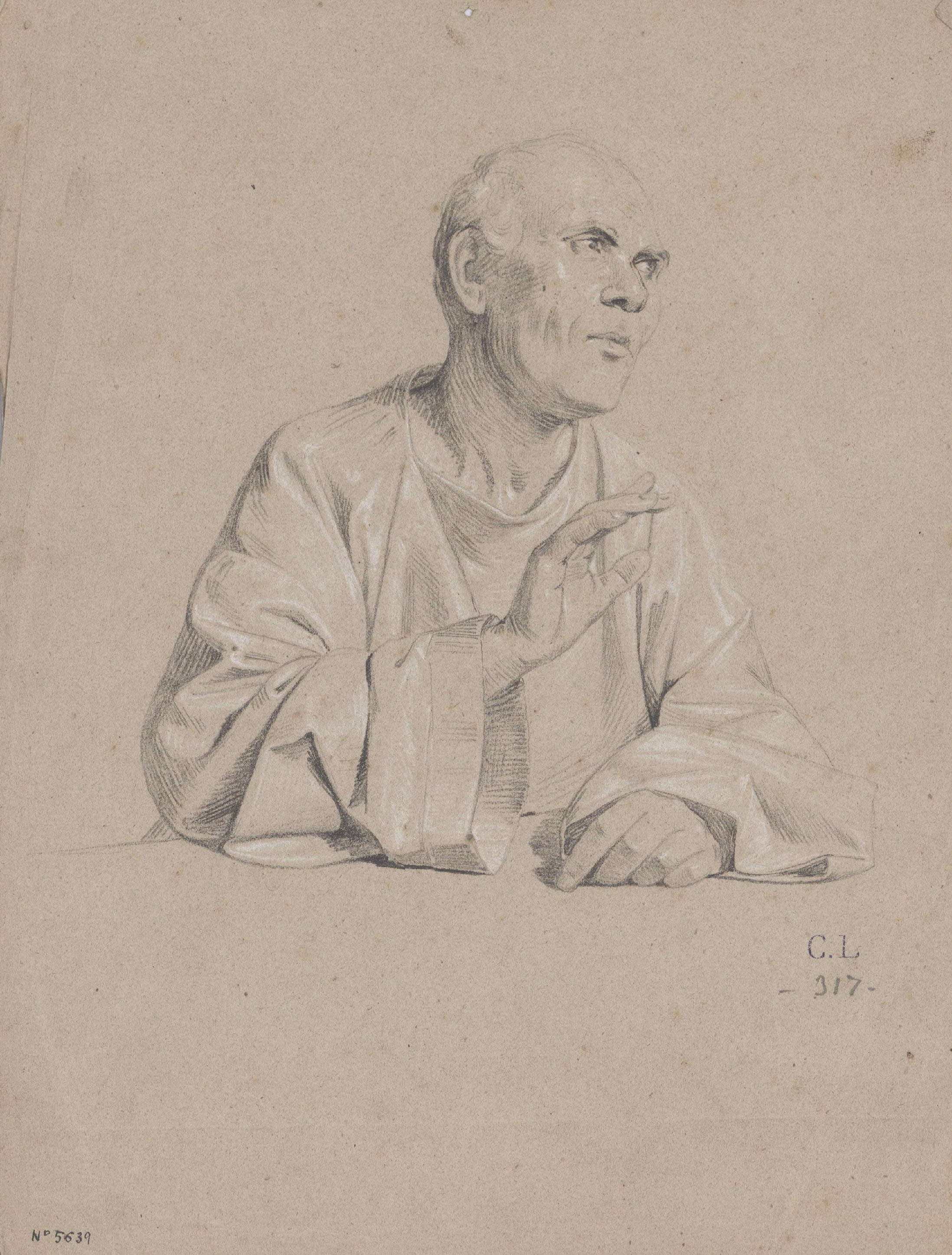 Claudi Lorenzale - Retrat d'home - Cap a 1850-1870 image for: Claudi Lorenzale - Retrat d'home - Cap a 1850-1870