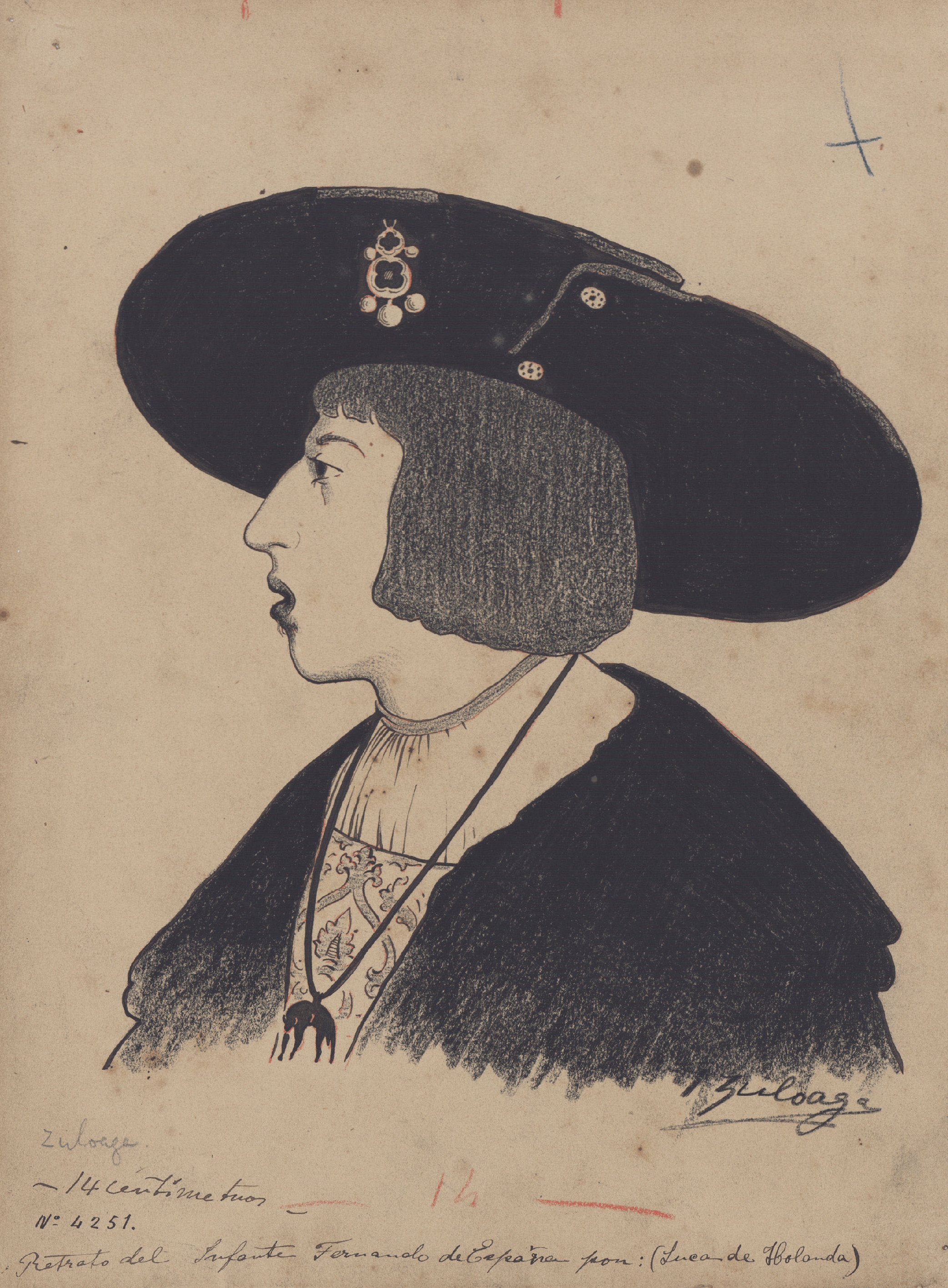 image for: Ignacio Zuloaga - Retrato del Infante Fernando de España (còpia d'una pintura de Lucas de Heere) - Cap a 1894