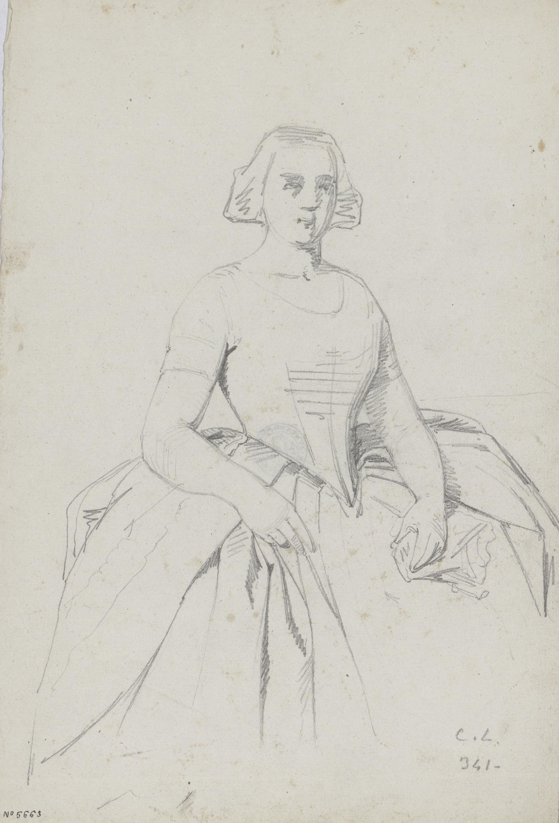 image for: Claudi Lorenzale - Retrat de dama - Cap a 1860-1880