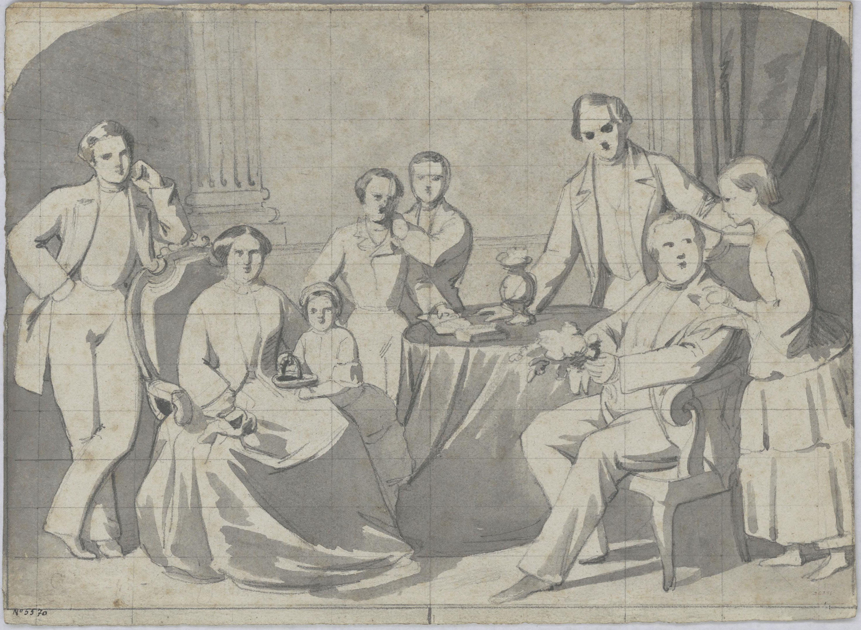 image for: Claudi Lorenzale - Retrat de família - Cap a 1860-1880