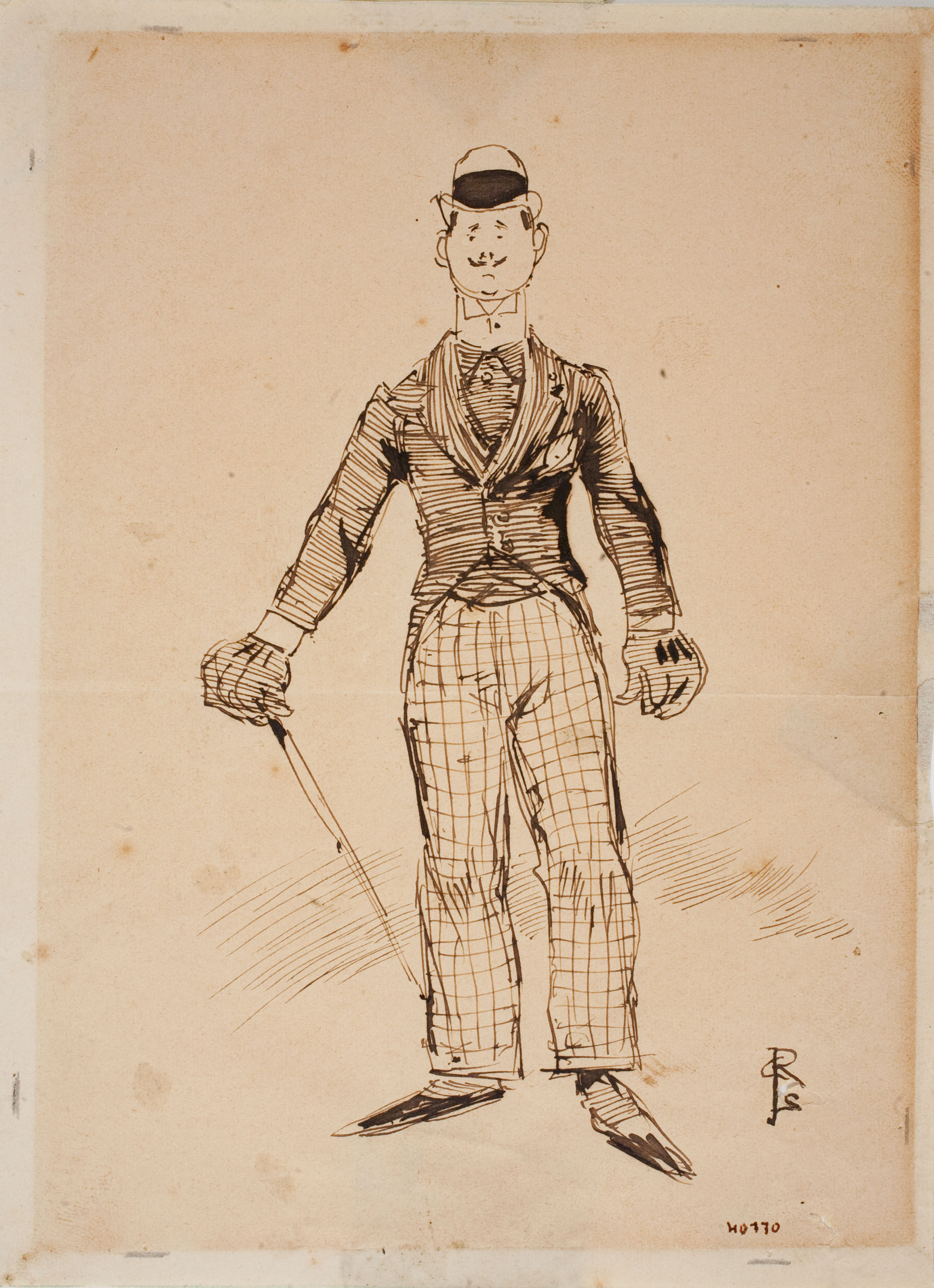 Josep Lluís Pellicer - Retrat caricaturesc - Cap a 1890 image for: Josep Lluís Pellicer - Retrat caricaturesc - Cap a 1890