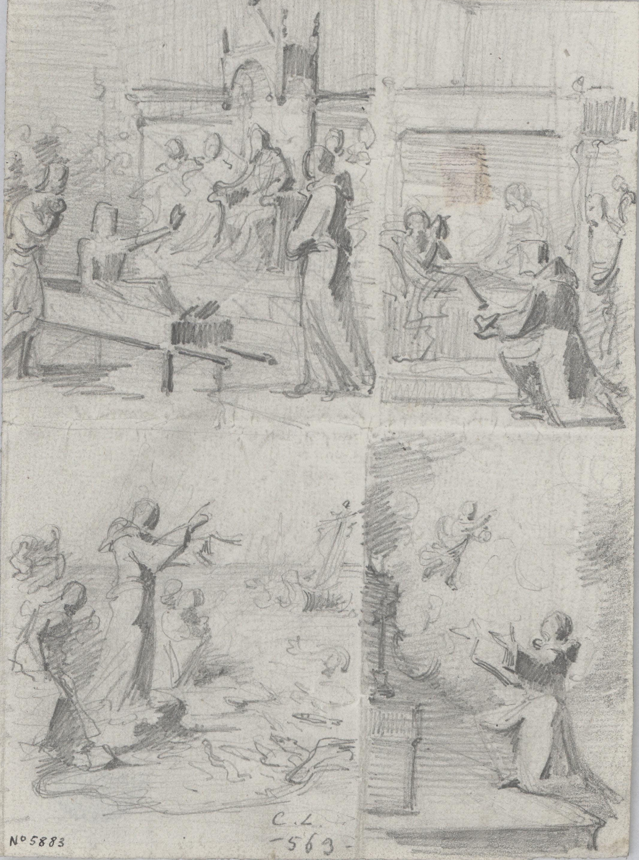 image for: Claudi Lorenzale - Quatre escenes dels miracles de sant Antoni de Pàdua - Cap a 1850-1870
