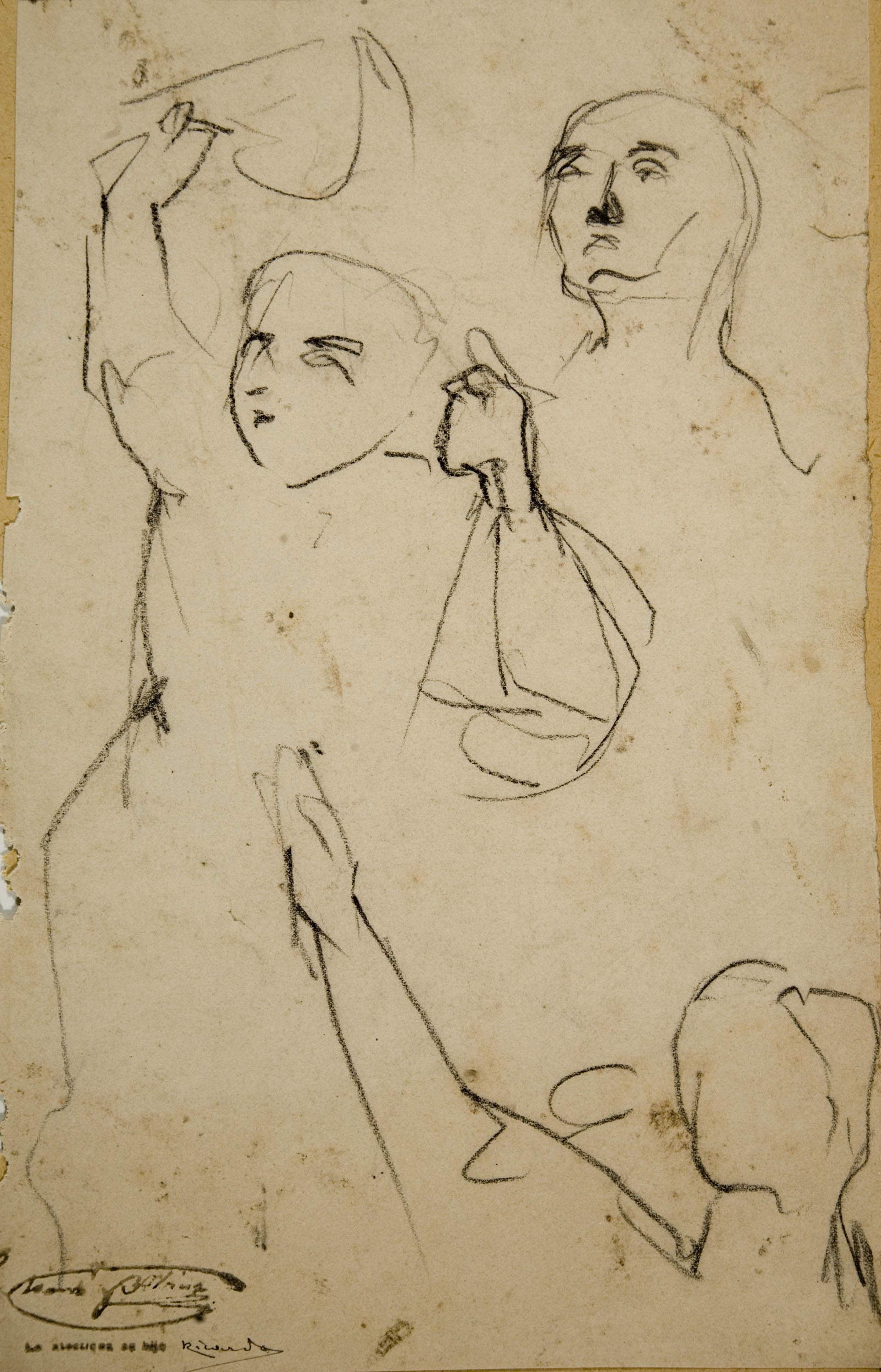 image for: Ramon Martí i Alsina - Apunts de figura per al quadre «La Companyia de Santa Bàrbara» - Cap a 1891