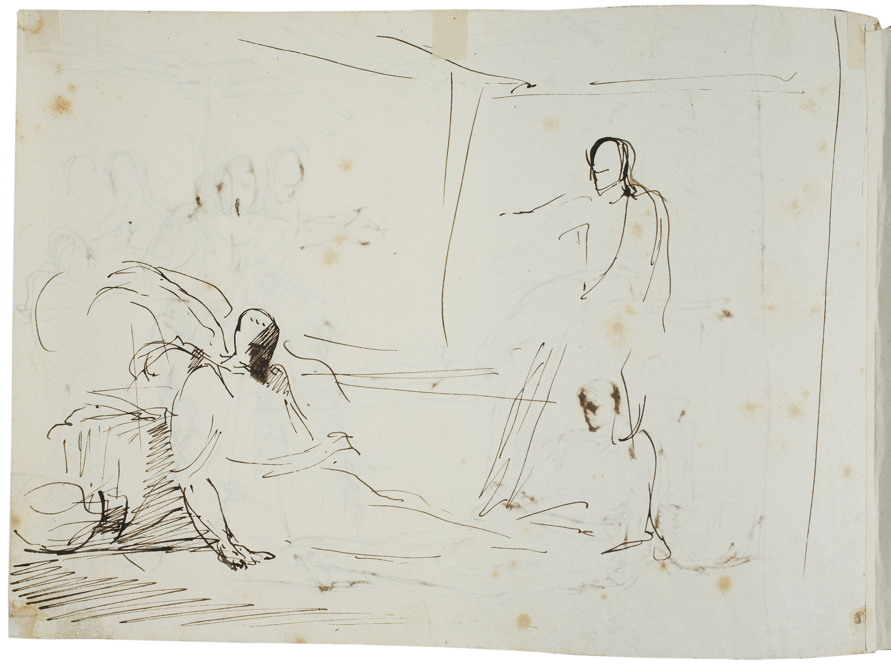 image for: Eduardo Rosales - Estudi per al quadre «Mort de Lucrècia» (anvers) / Estudi per al quadre «Mort de Lucrècia» (revers) - Cap a 1866 [1]