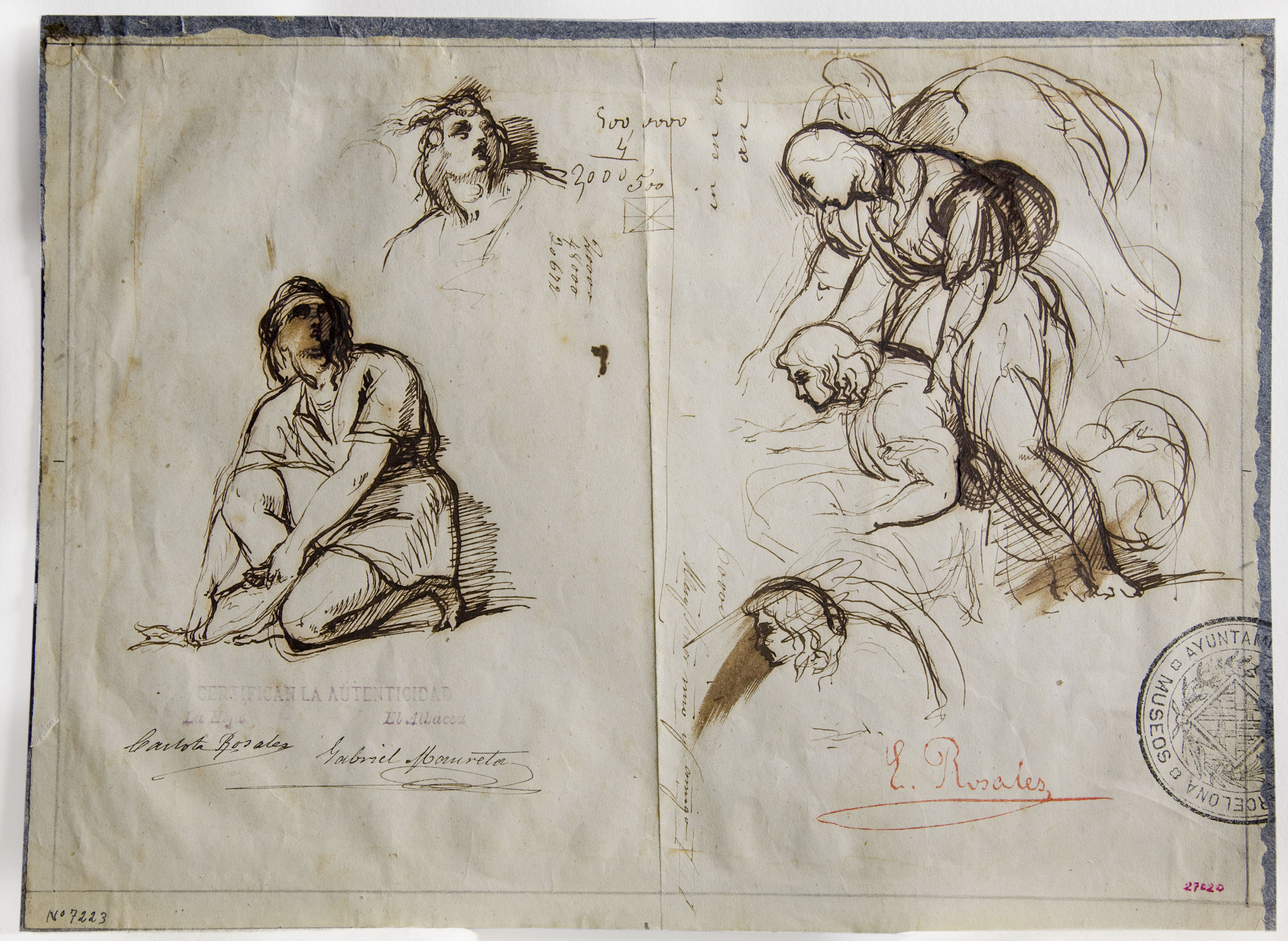 image for: Eduardo Rosales - Estudi per al quadre «Tobies i l'àngel» - Cap a 1857