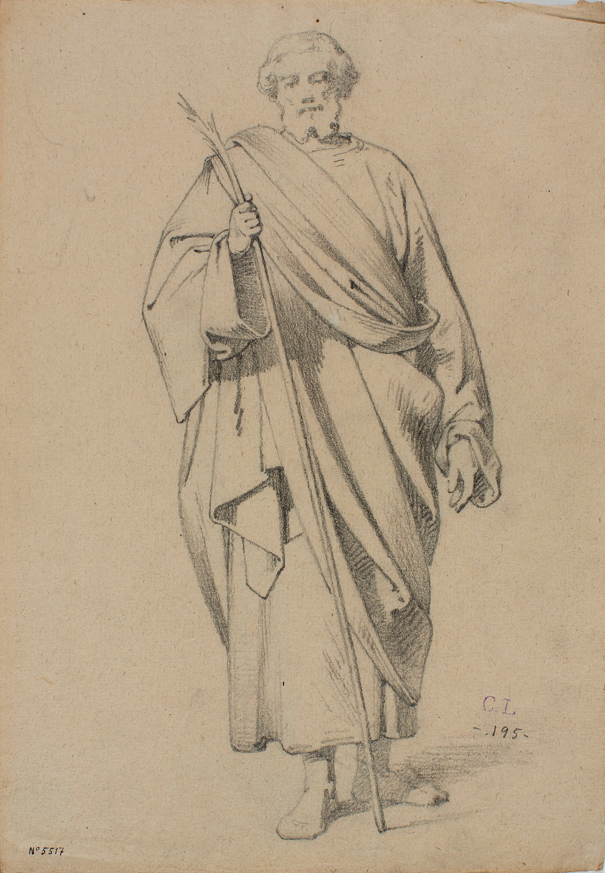 image for: Claudi Lorenzale - Sant [?] (anvers) / Sant [?] (revers) - Cap a 1850-1870