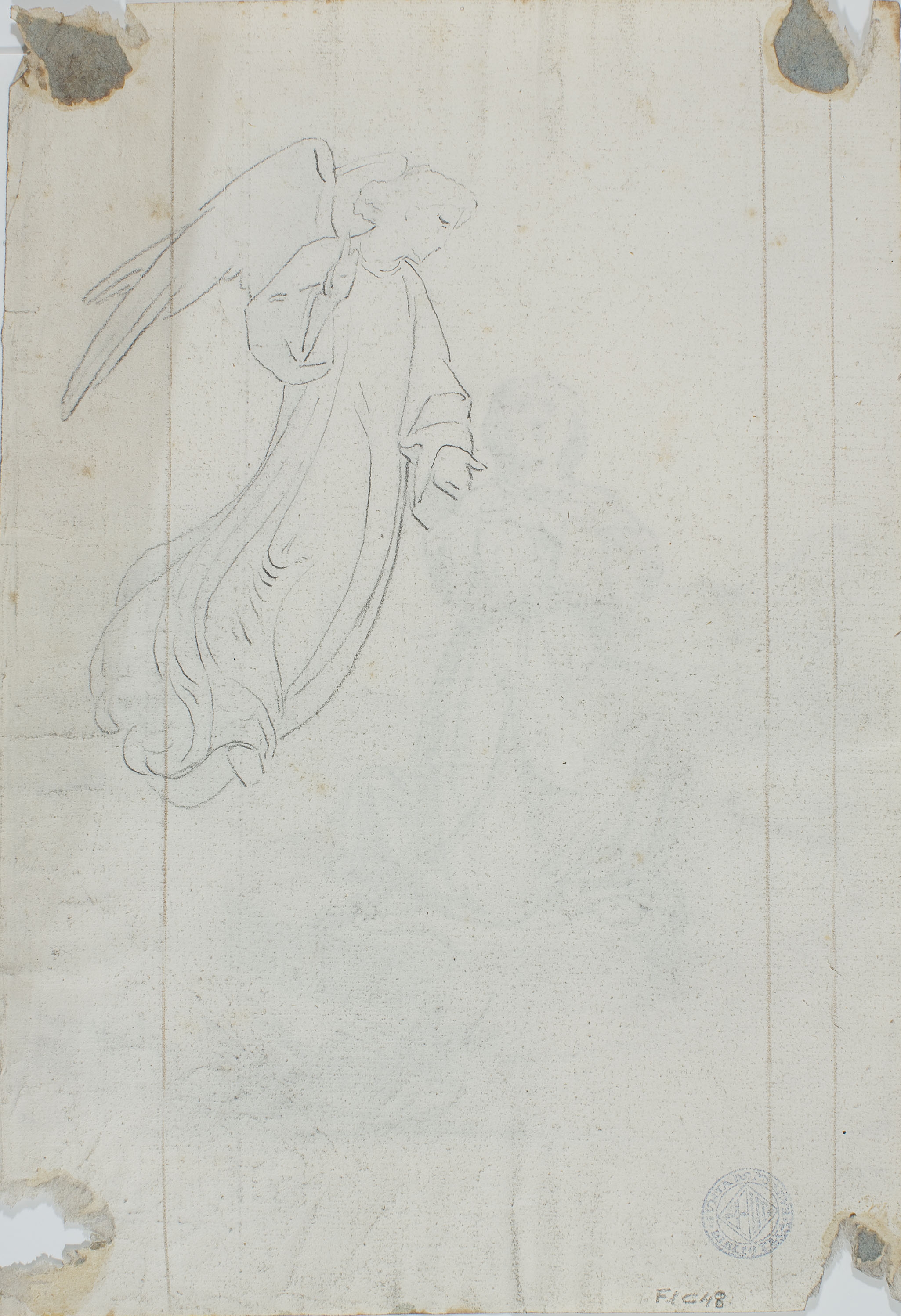 image for: Claudi Lorenzale - Santa Cristina reconfortada per un àngel (anvers) / Àngel (revers) - Cap a 1850-1870 [1]