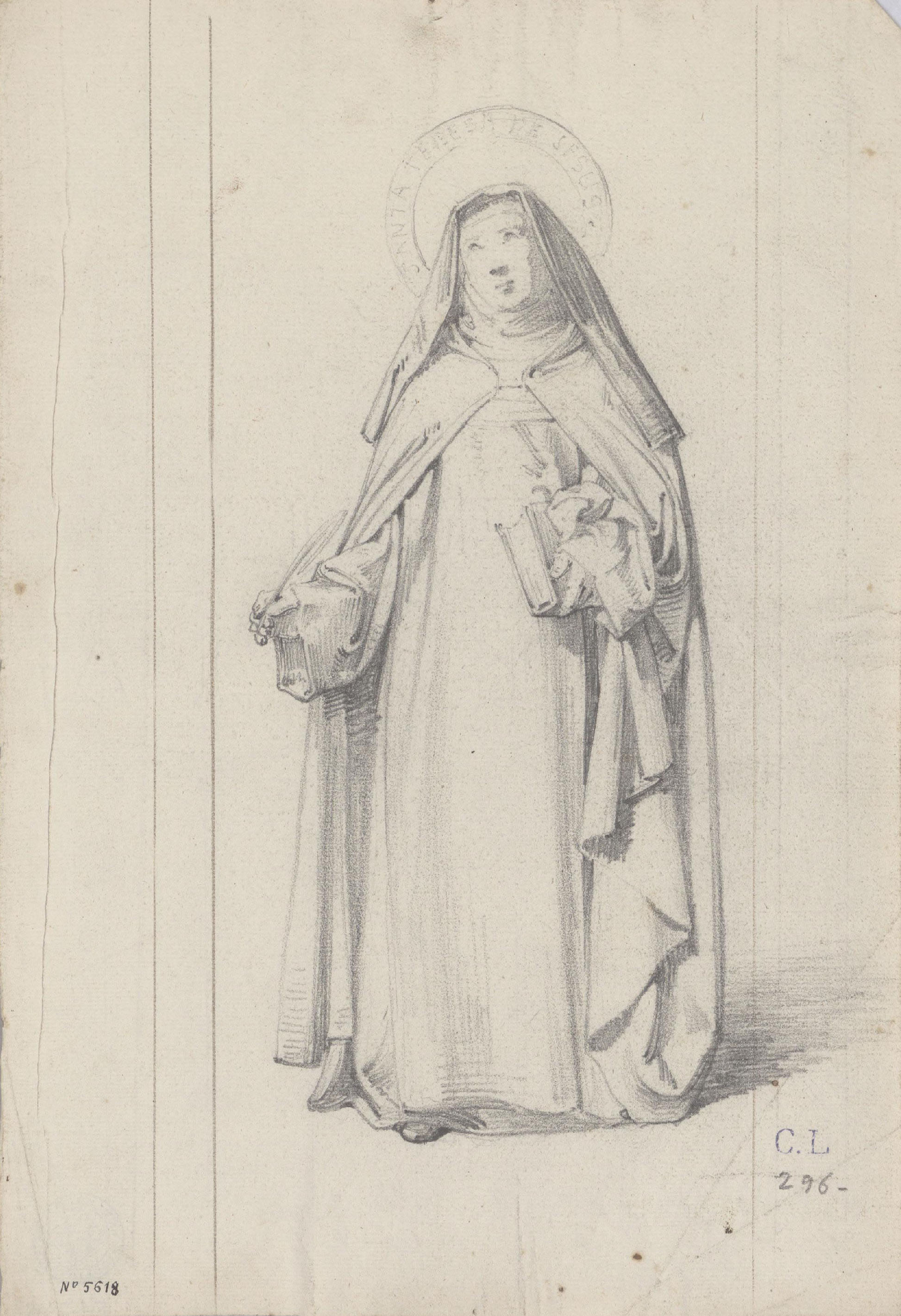 Claudi Lorenzale - Santa Teresa de Jesús - Cap a 1850-1870 image for: Claudi Lorenzale - Santa Teresa de Jesús - Cap a 1850-1870