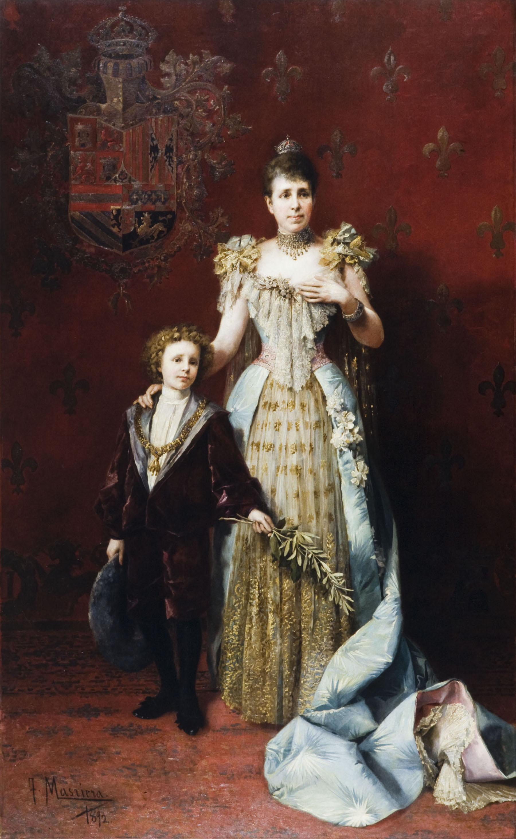 image for: Francesc Masriera - La reina regent Maria Cristina d'Habsburg i el seu fill Alfons XIII - 1892