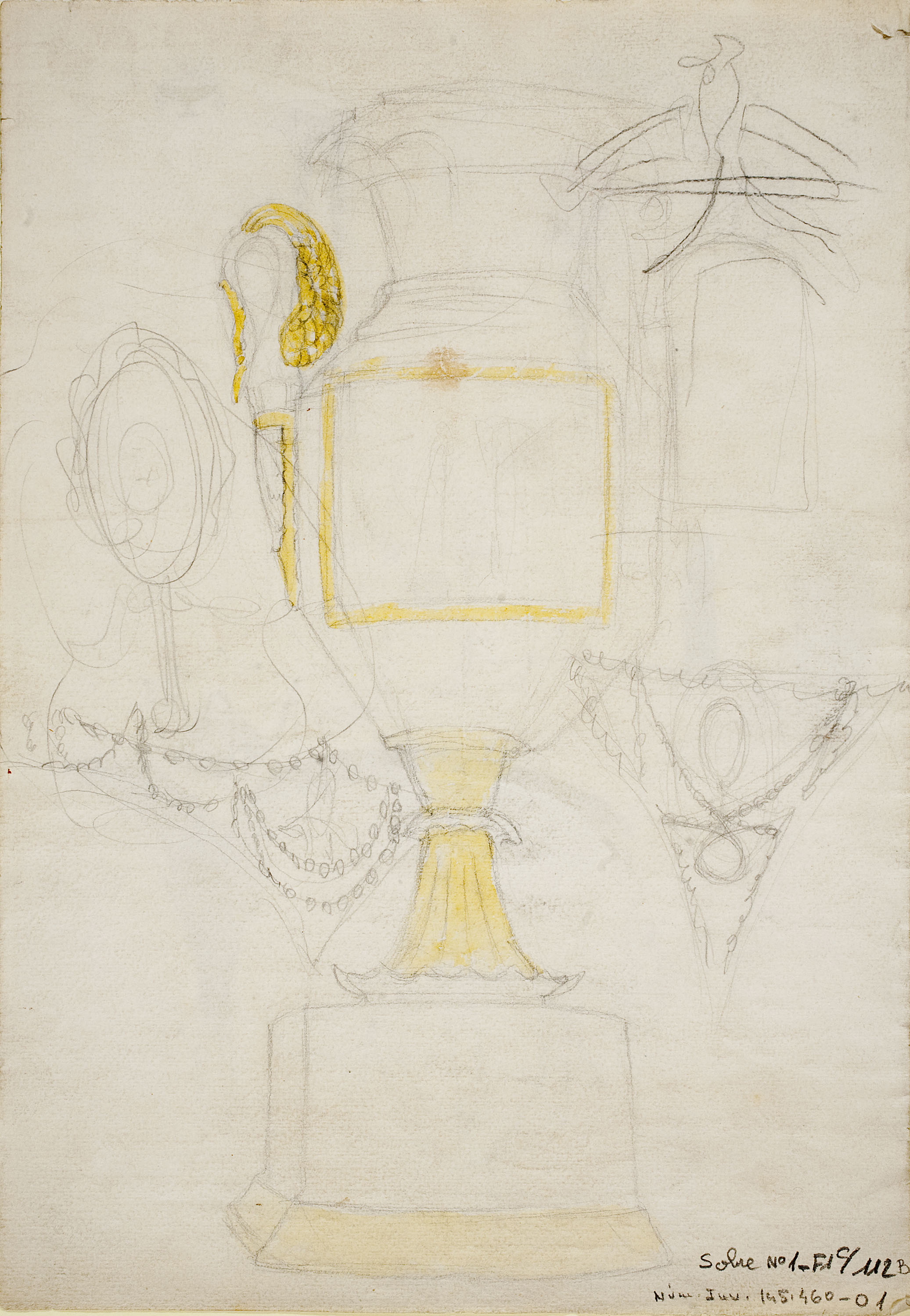 image for: Ismael Smith - Motius decoratius per a portes i finestres (anvers) / Gran gerro (revers) - Cap a 1908-1924 [1]