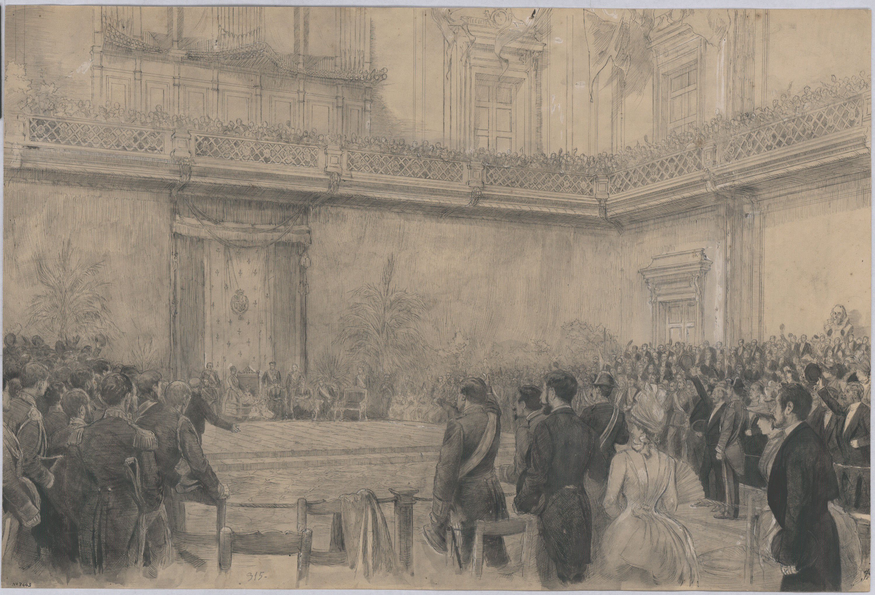image for: Josep Lluís Pellicer - Sessió solemne en honor de la reina Maria Cristina i Alfons XII - Cap a 1890