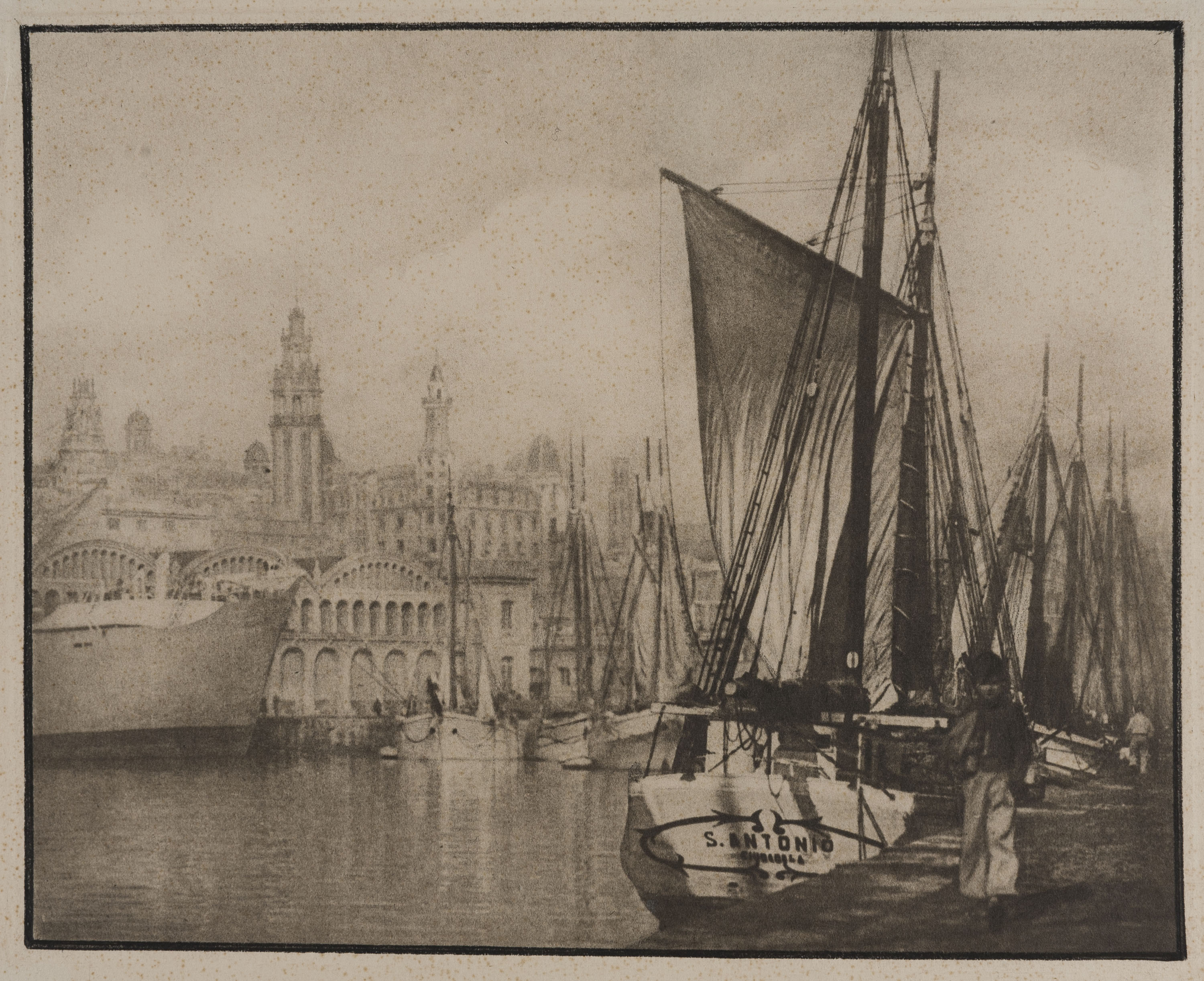 Josep Maria Casals i Ariet - Secando velas (Port de Barcelona) - Cap a 1946 image for: Josep Maria Casals i Ariet - Secando velas (Port de Barcelona) - Cap a 1946