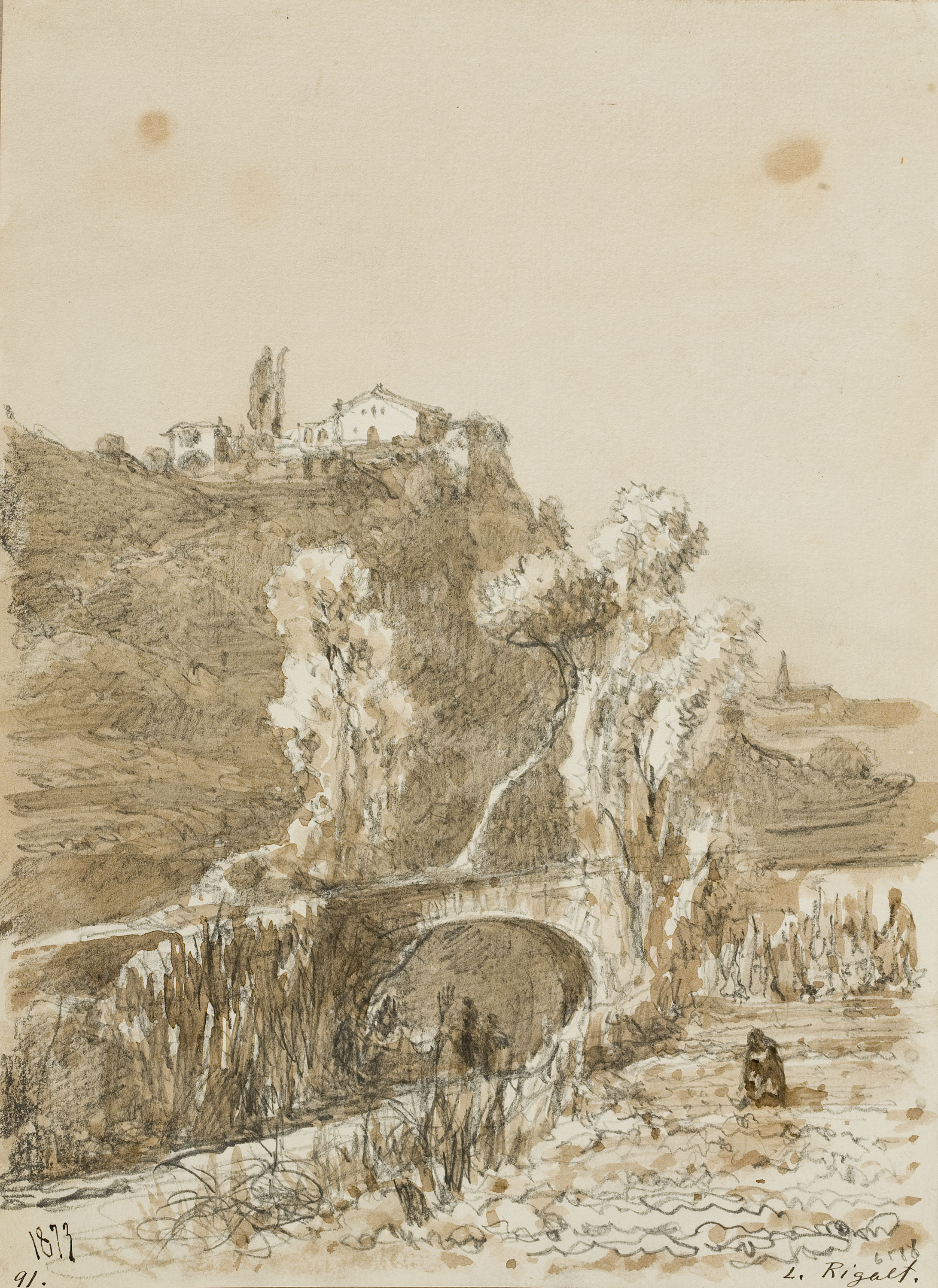 Lluís Rigalt - Paisatge - 1873 image for: Lluís Rigalt - Paisatge - 1873