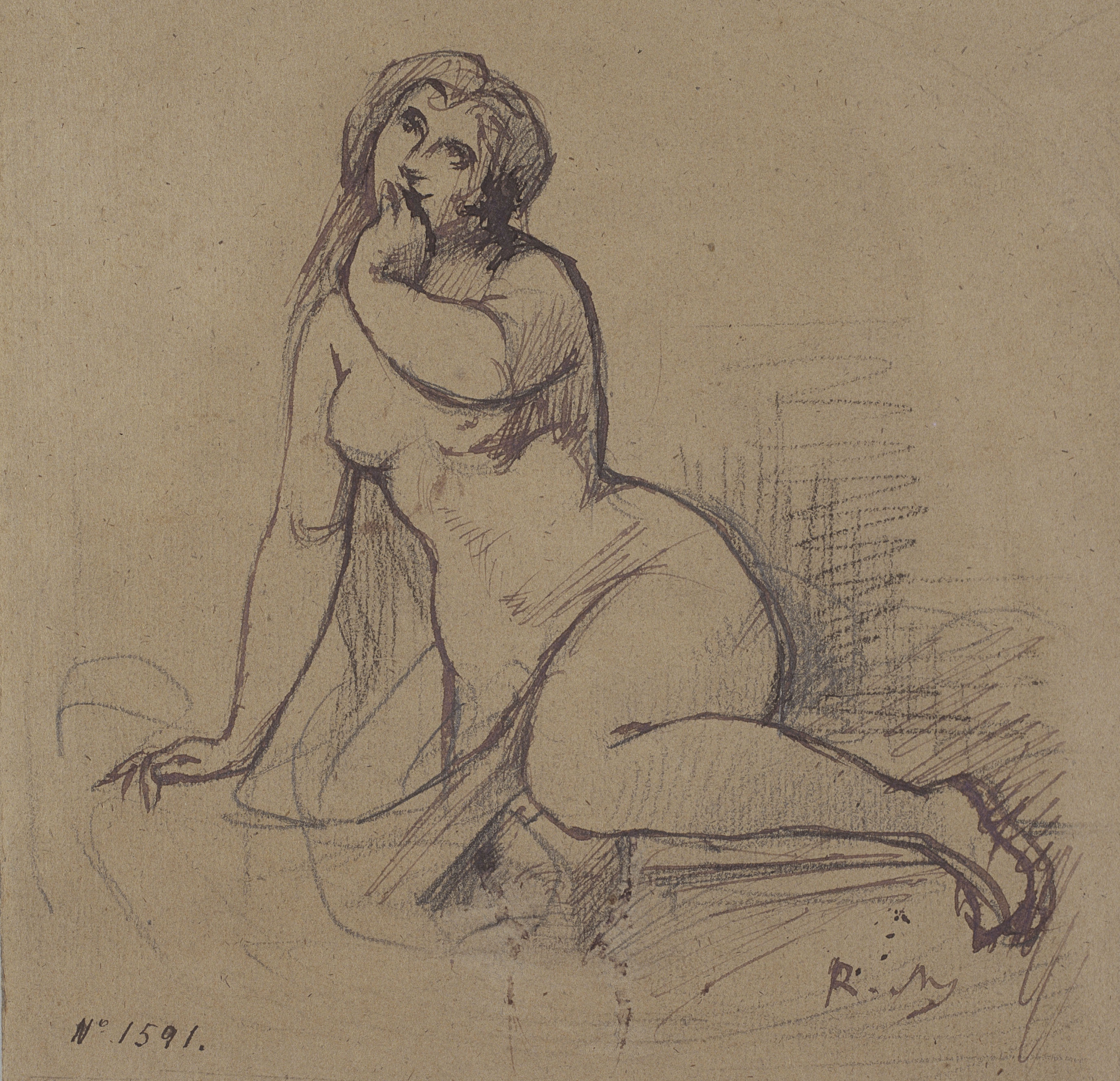 image for: Ramon Martí i Alsina - Nu femení - Cap a 1850-1855
