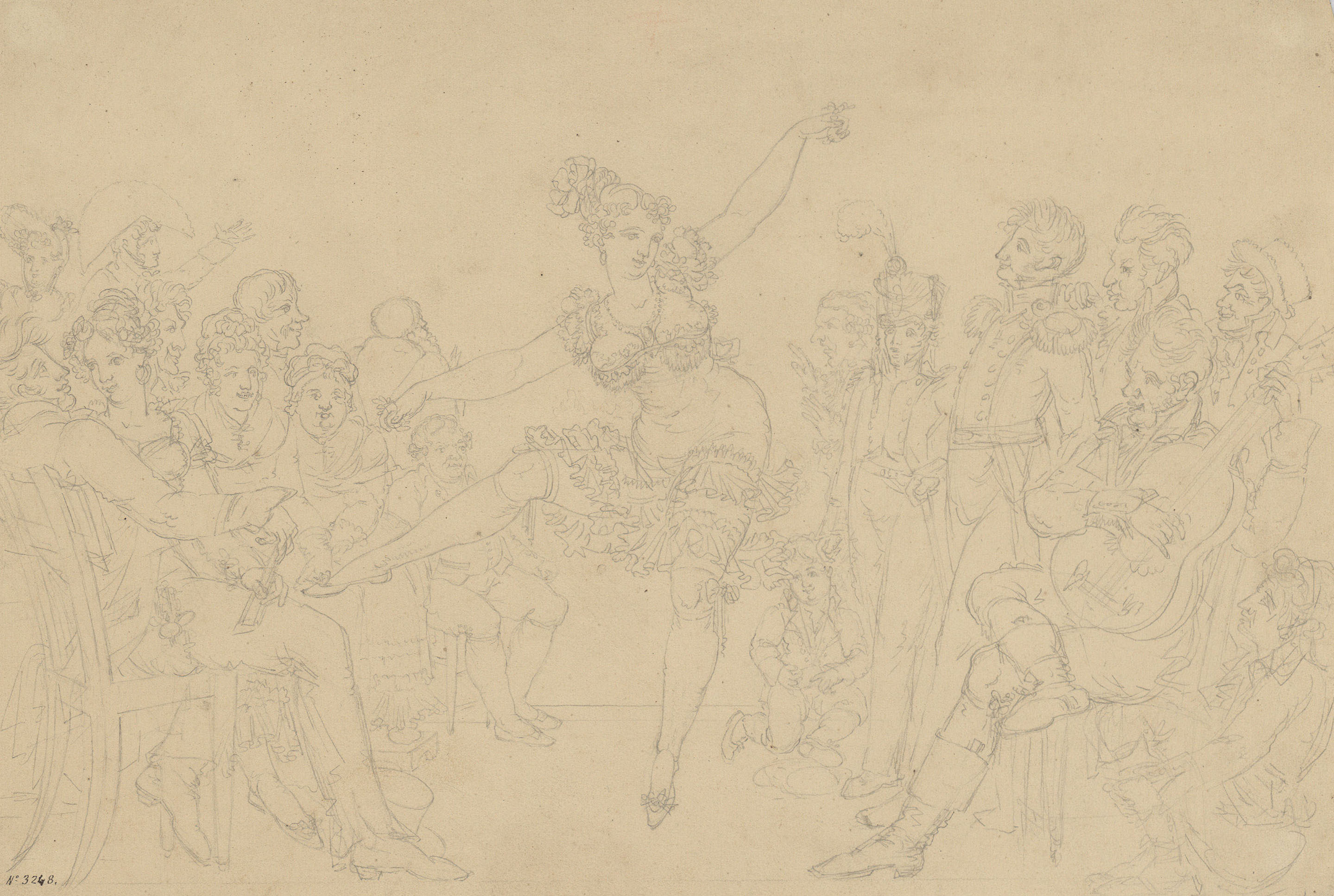 image for: Pau Rigalt - Ballarina i grup d'espectadors - Cap a 1814-1820