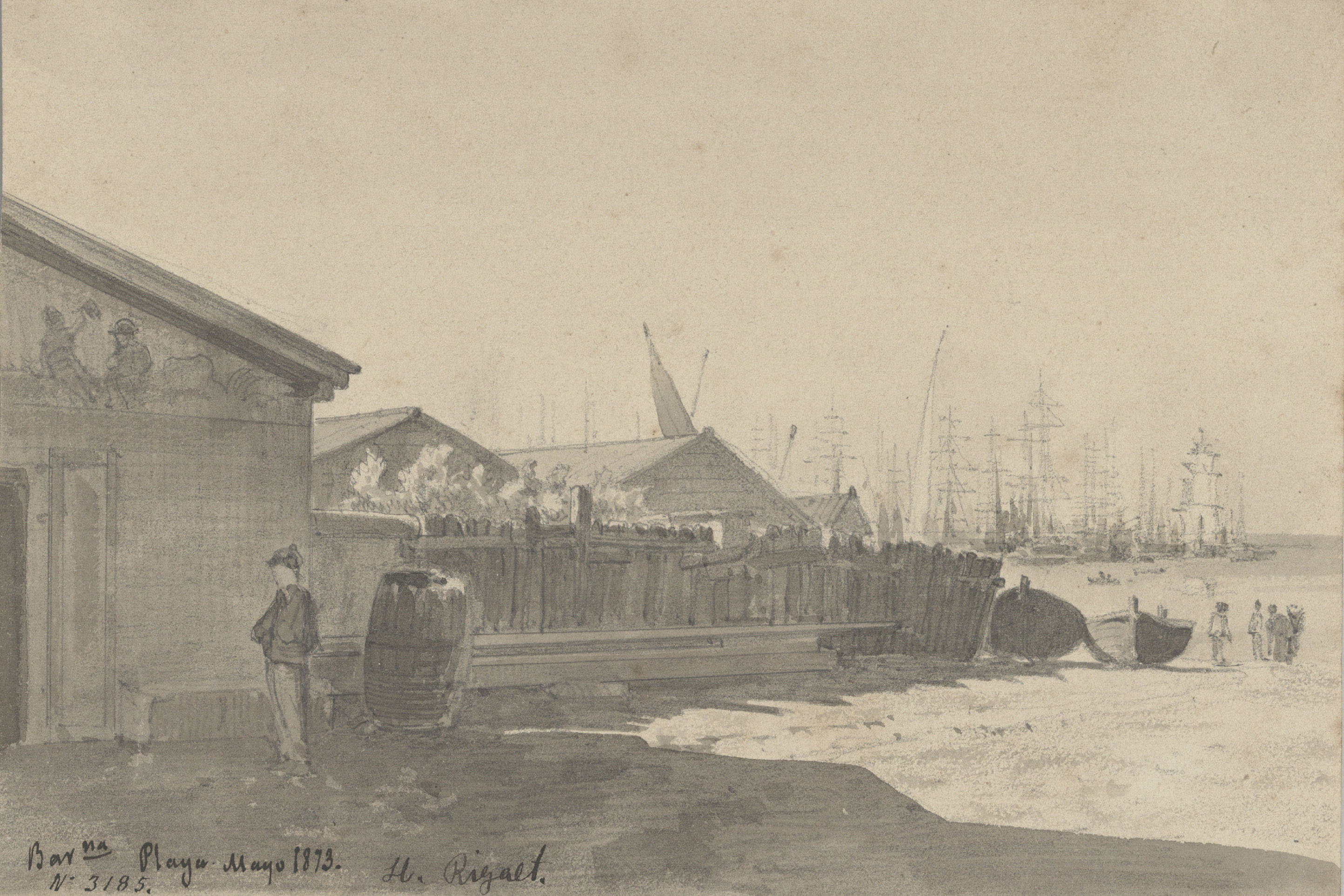 Lluís Rigalt - Barcelona. Playa - Maig de 1873 image for: Lluís Rigalt - Barcelona. Playa - Maig de 1873