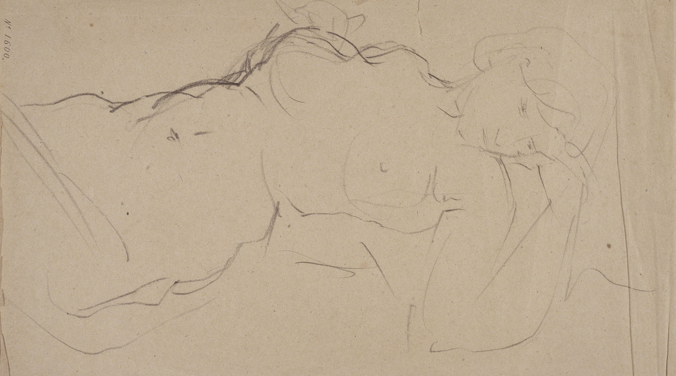 image for: Ramon Martí i Alsina - Croquis de nu femení - Cap a 1860-1865