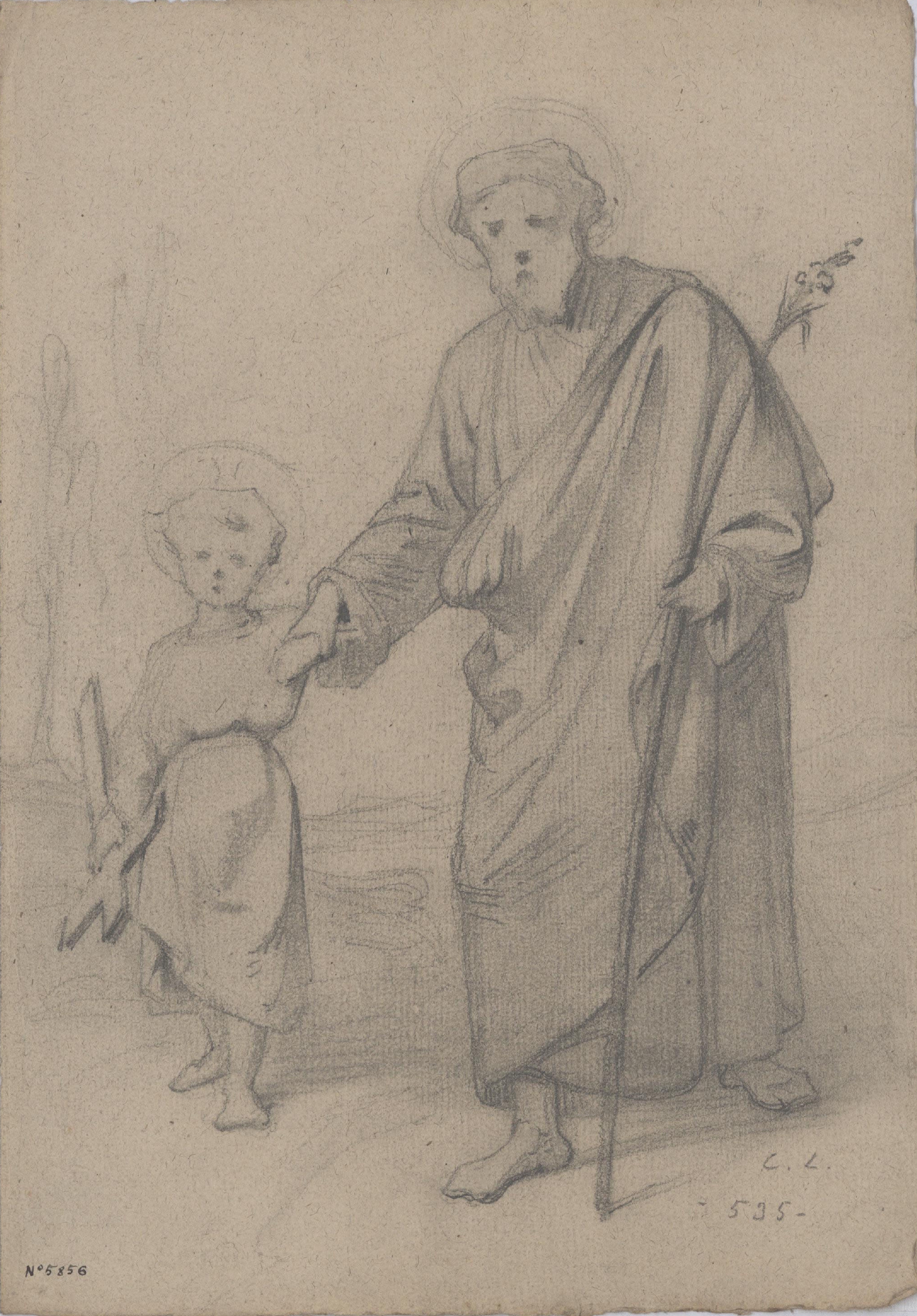 image for: Claudi Lorenzale - Sant Josep i el Nen Jesús - Cap a 1850-1870