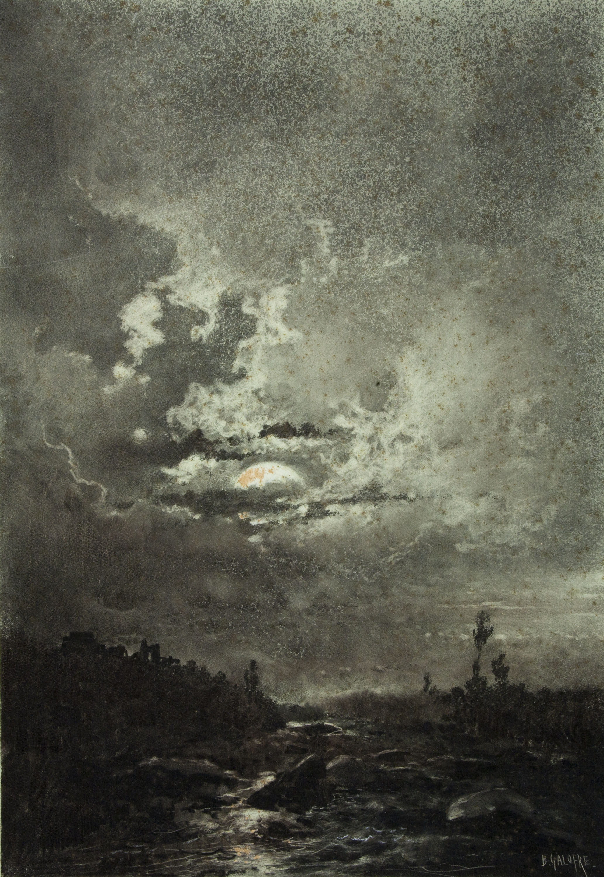 Baldomer Galofre - Efecte de lluna - Cap a 1880-1886 image for: Baldomer Galofre - Efecte de lluna - Cap a 1880-1886