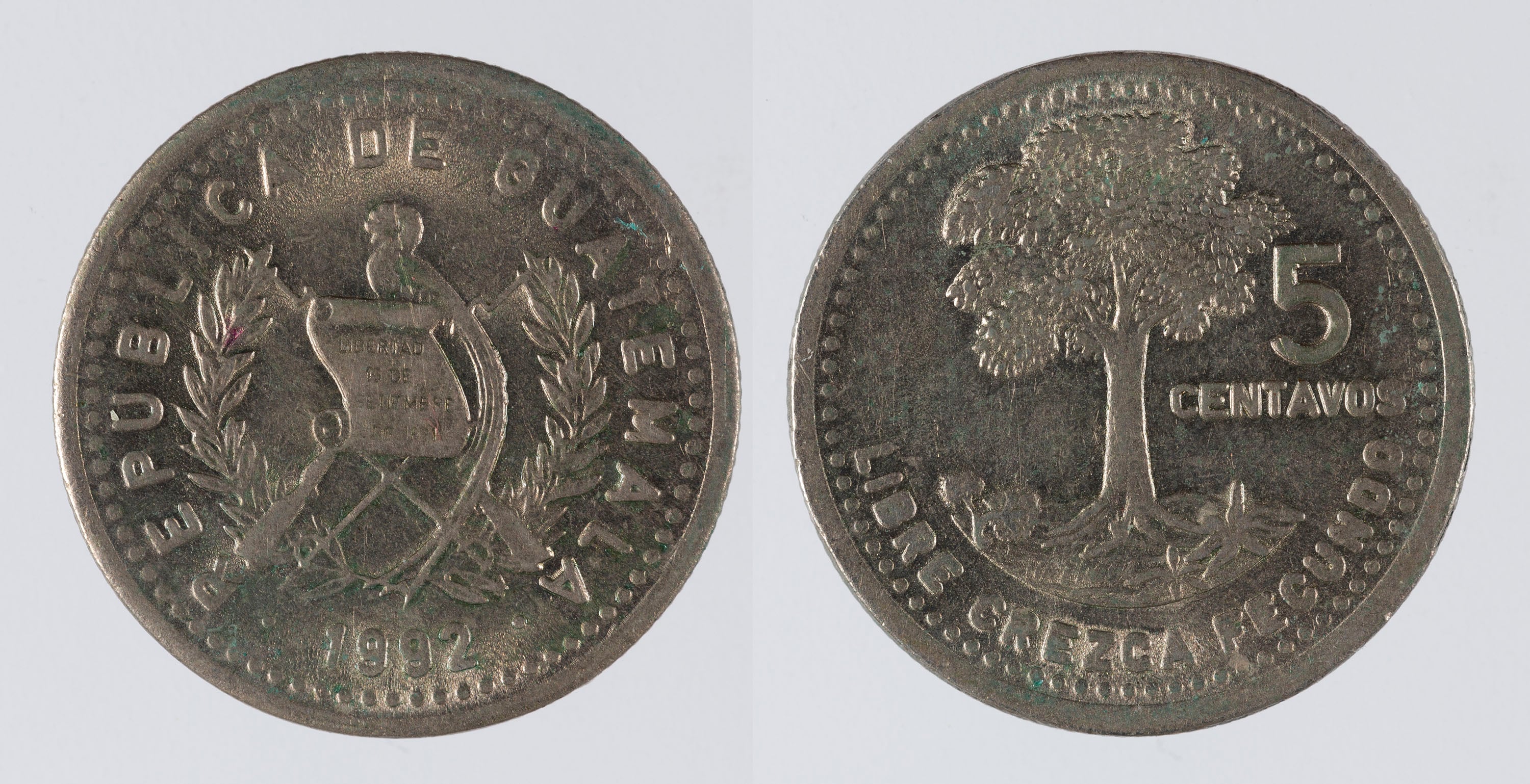 República de Guatemala - 5 centaus - 1992 image for: República de Guatemala - 5 centaus - 1992