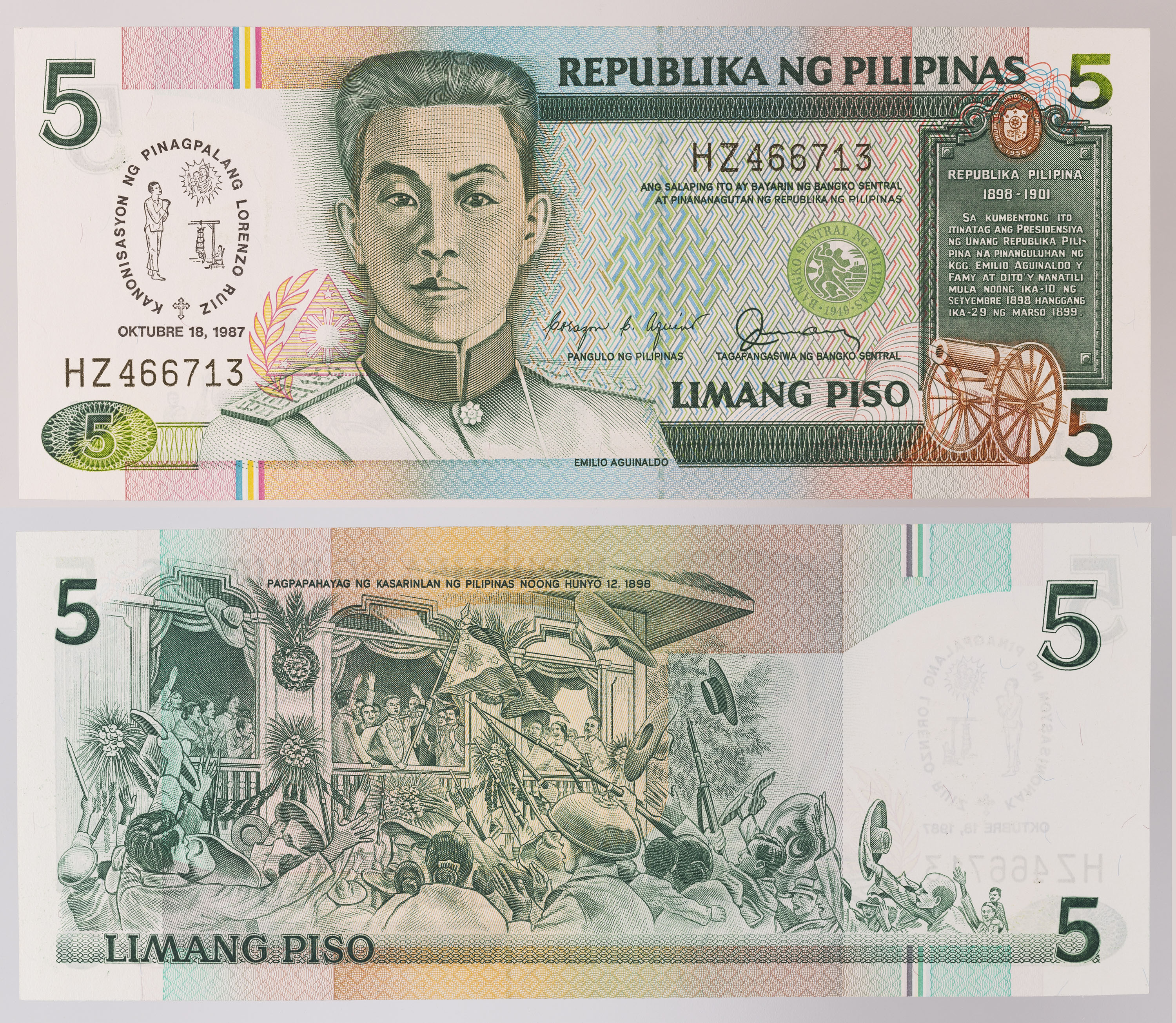 image for: República de les Filipines - 5 pesos - 1995