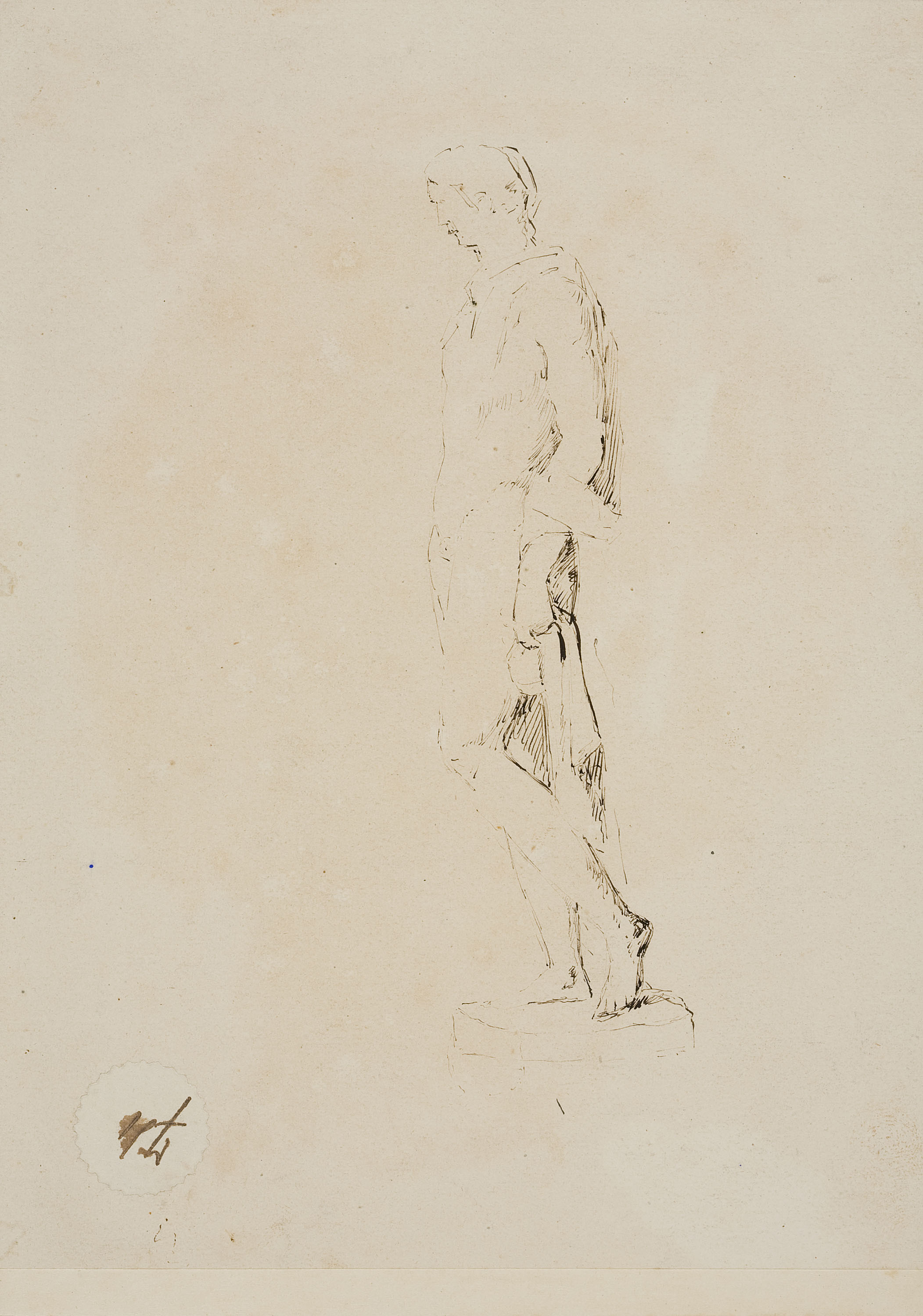 image for: Francesc Gimeno - Autoretrat (anvers) / Apunt per a una escultura (revers) - 1875 [1]